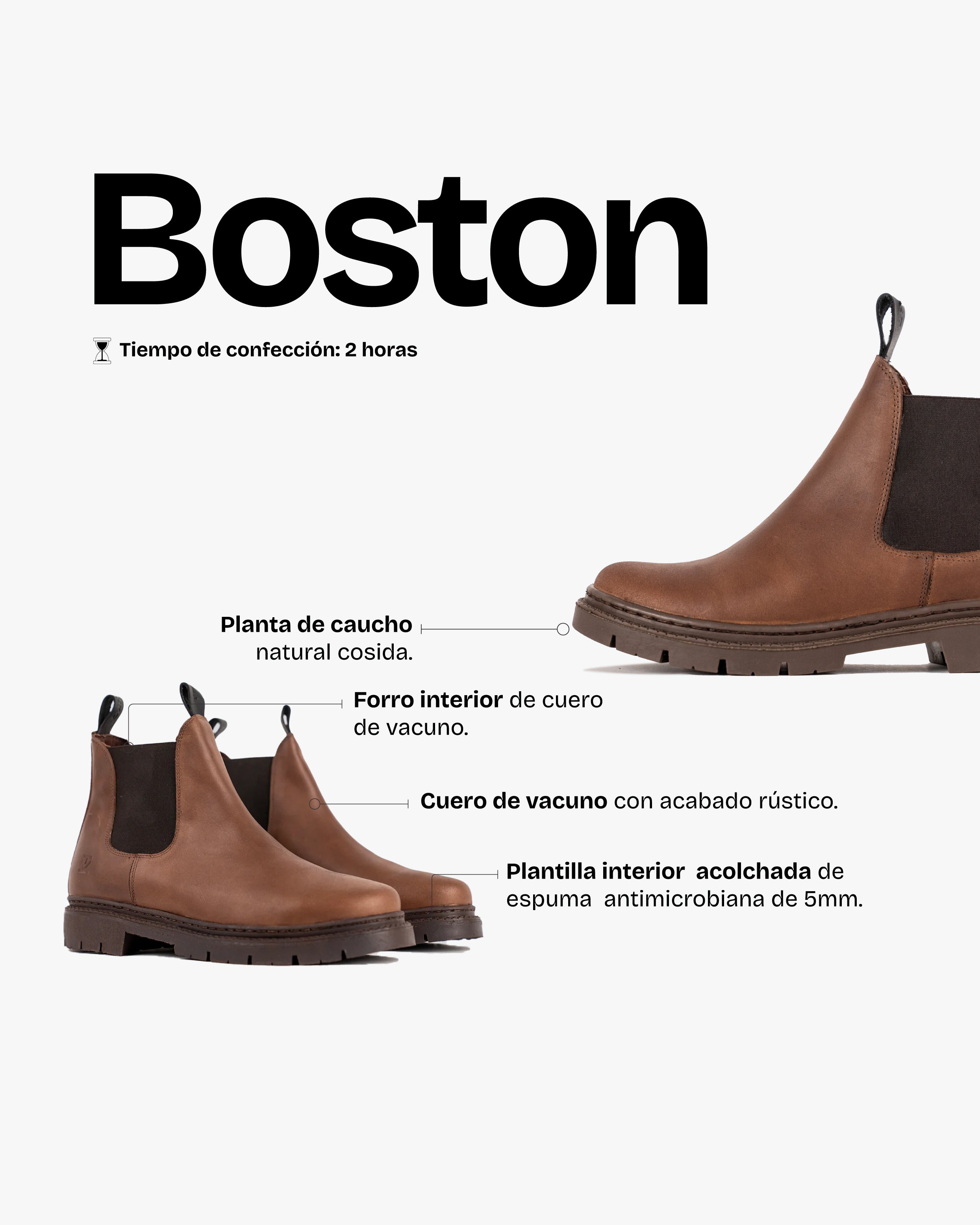 Botín Hombre Boston Moca