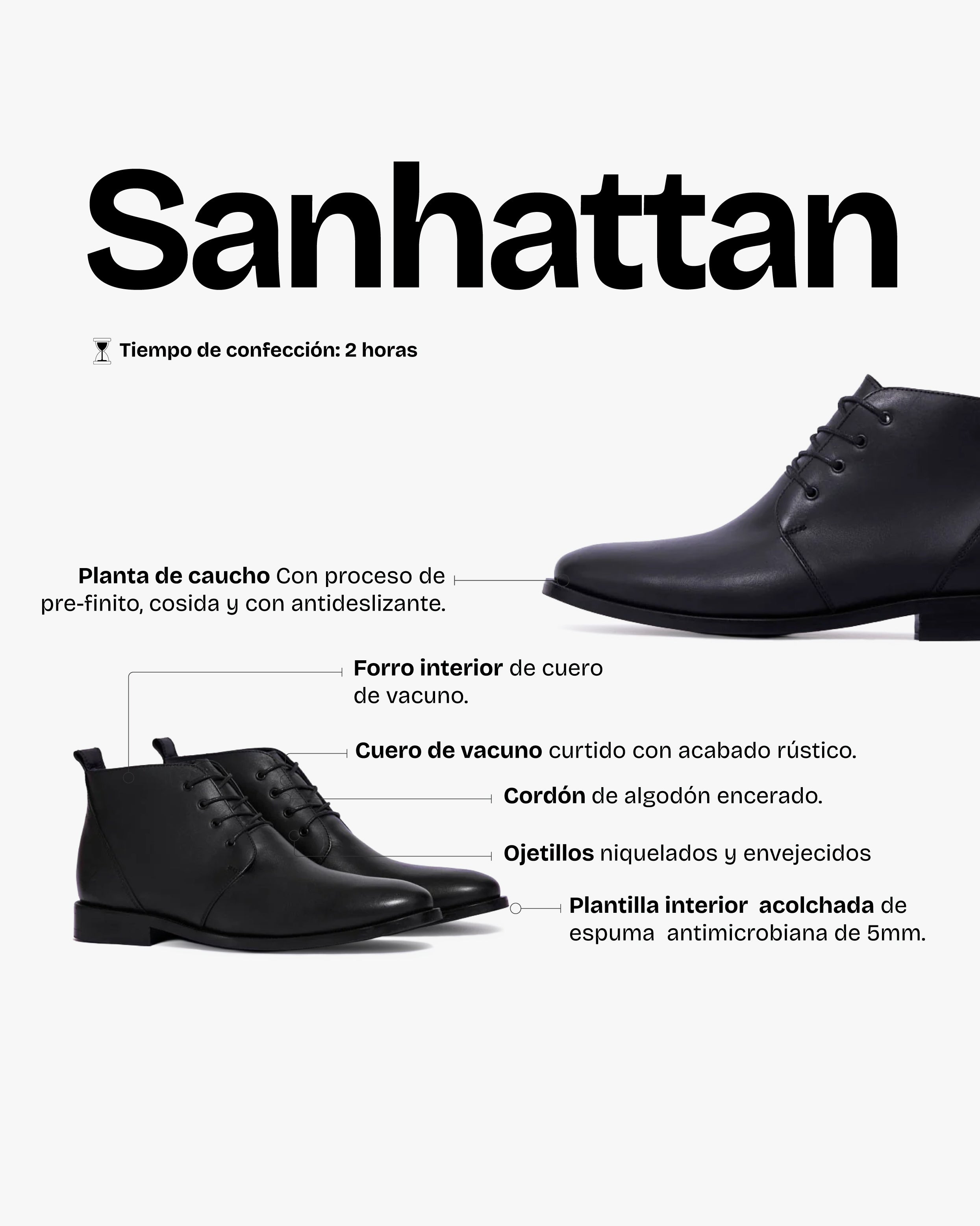 Botín Hombre Sanhattan Cromo