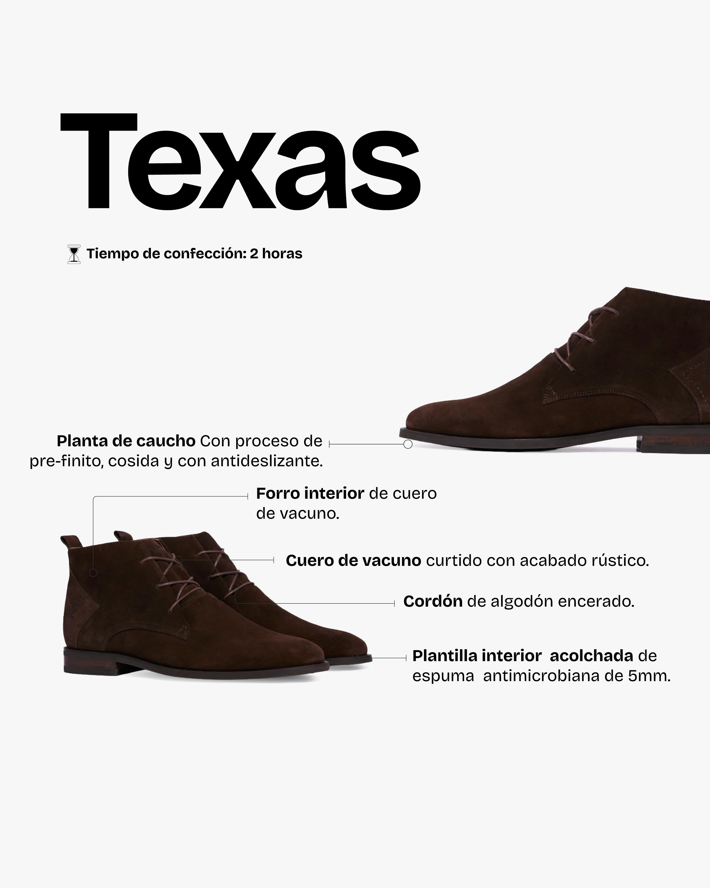 Botín Hombre Texas Moro