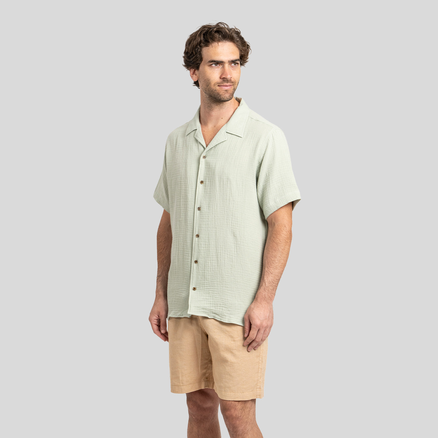 Camisa Waffler Corta Pistacho