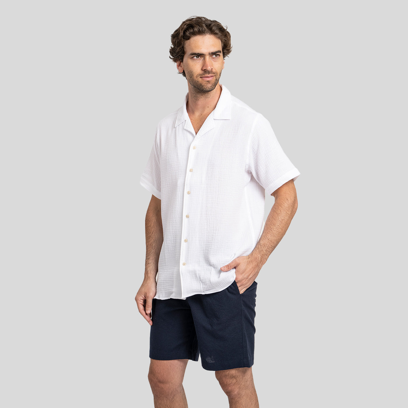 Camisa Waffler Corta Blanco