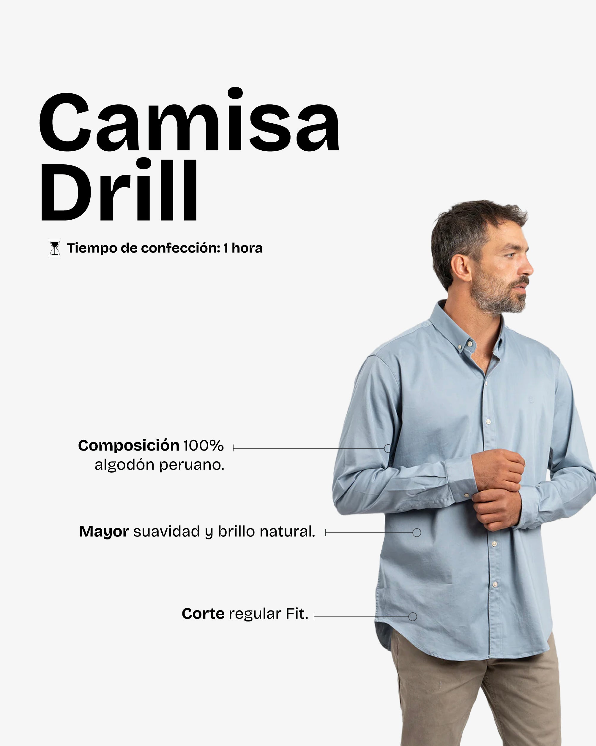 Camisa Drill Azul