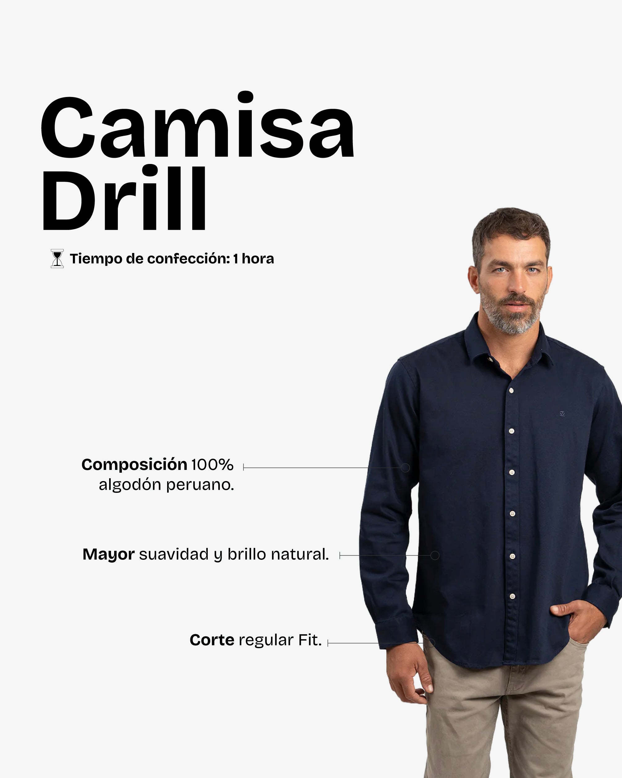 Camisa Drill Navy