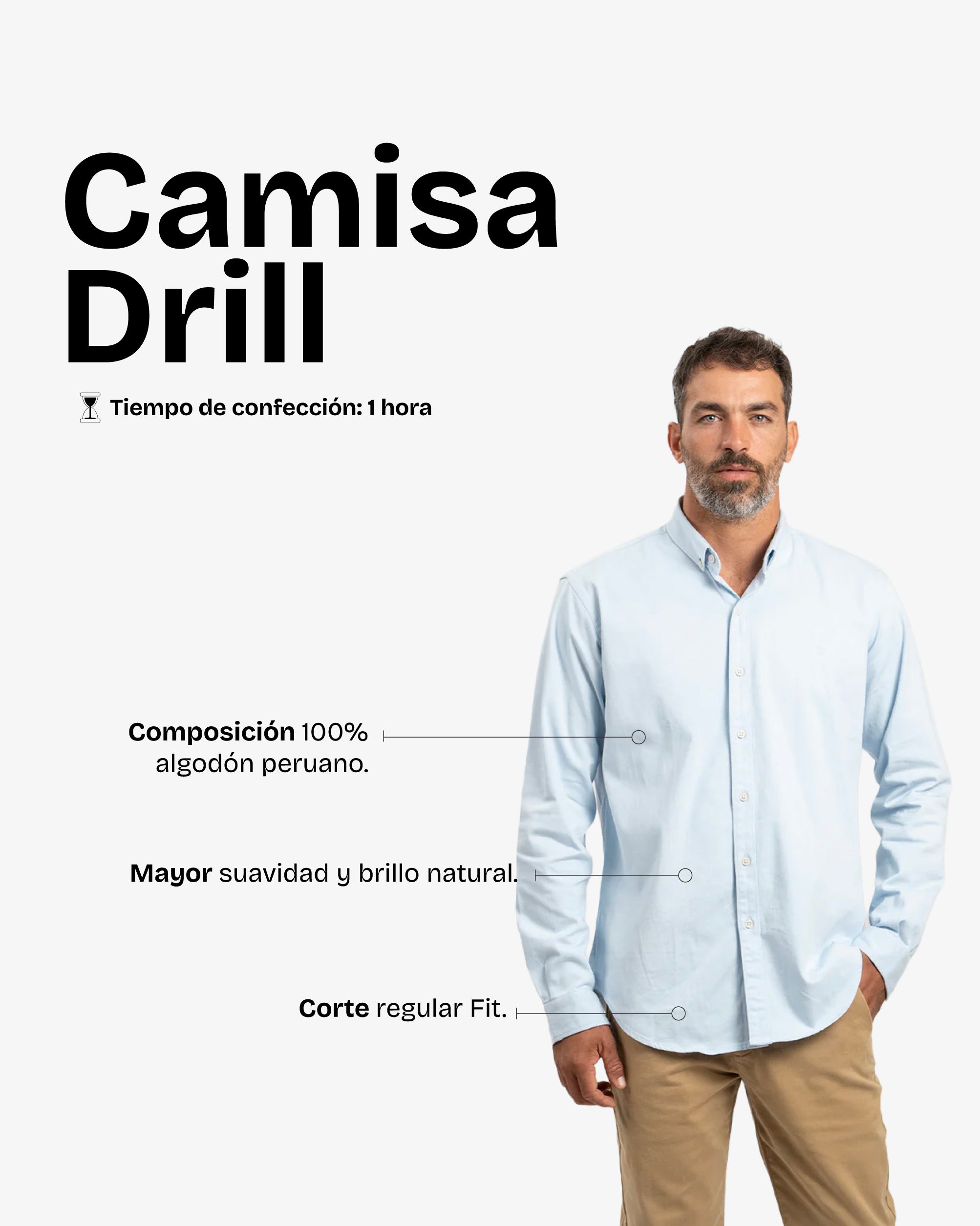 Camisa Drill Celeste