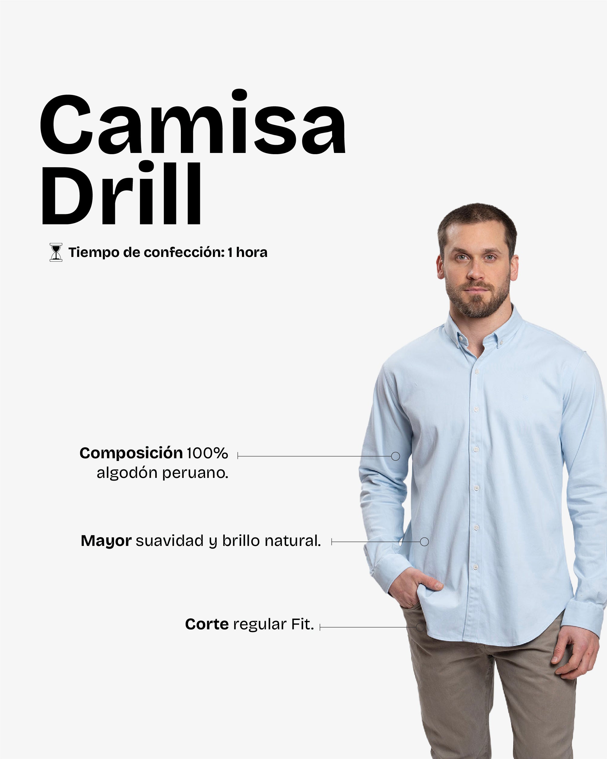 Camisa Drill Celeste