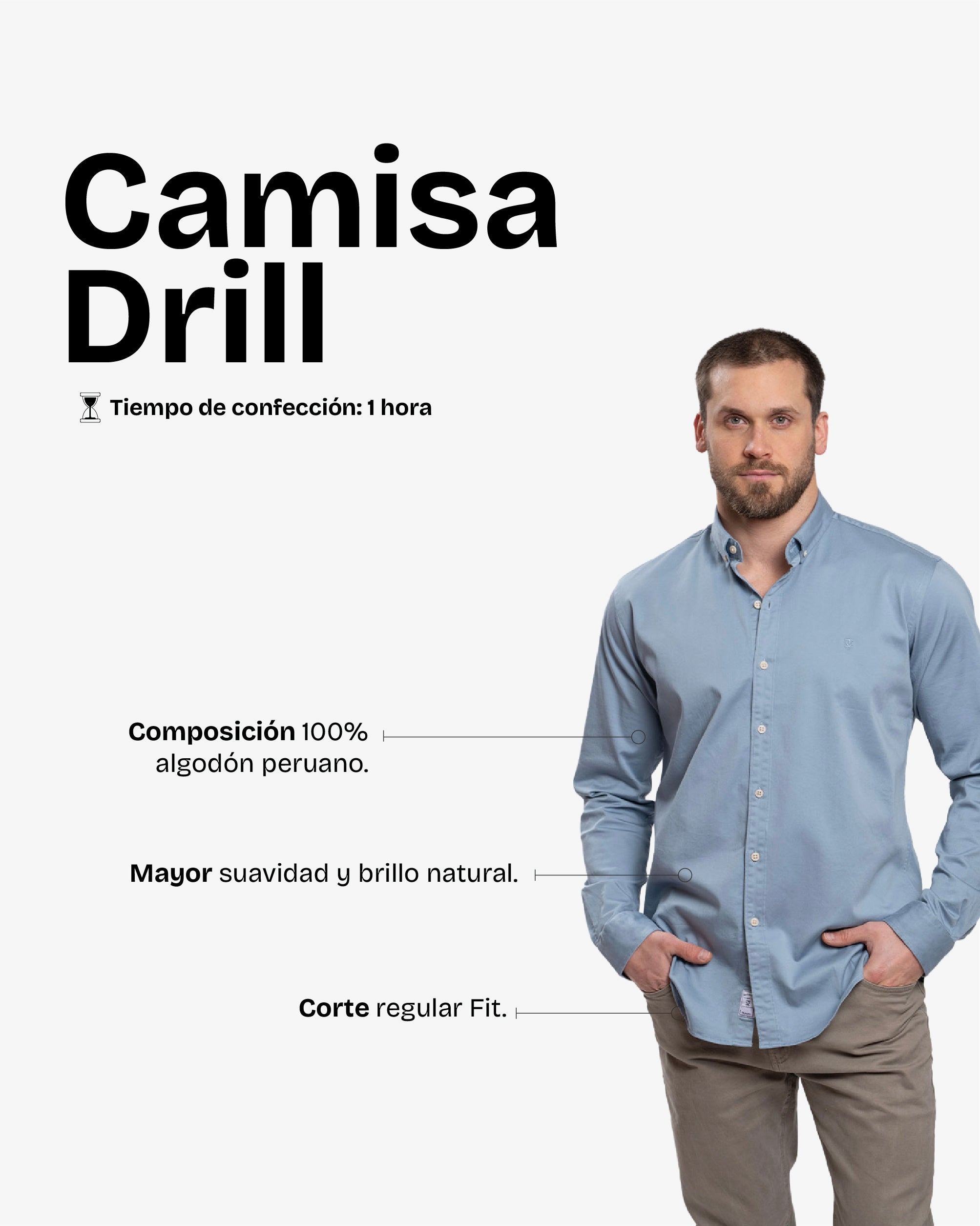 Camisa Drill Azul