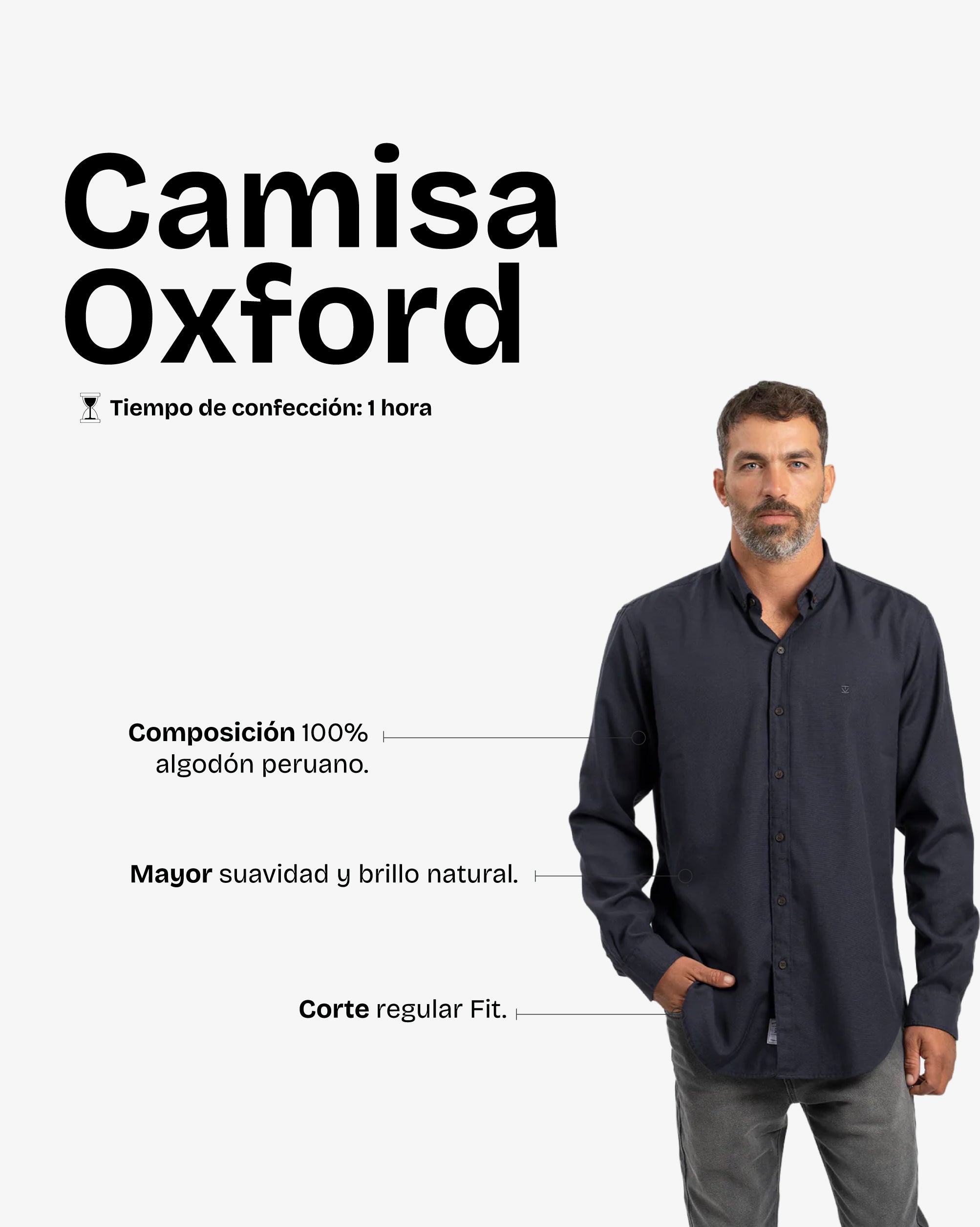 Camisa Oxford Navy