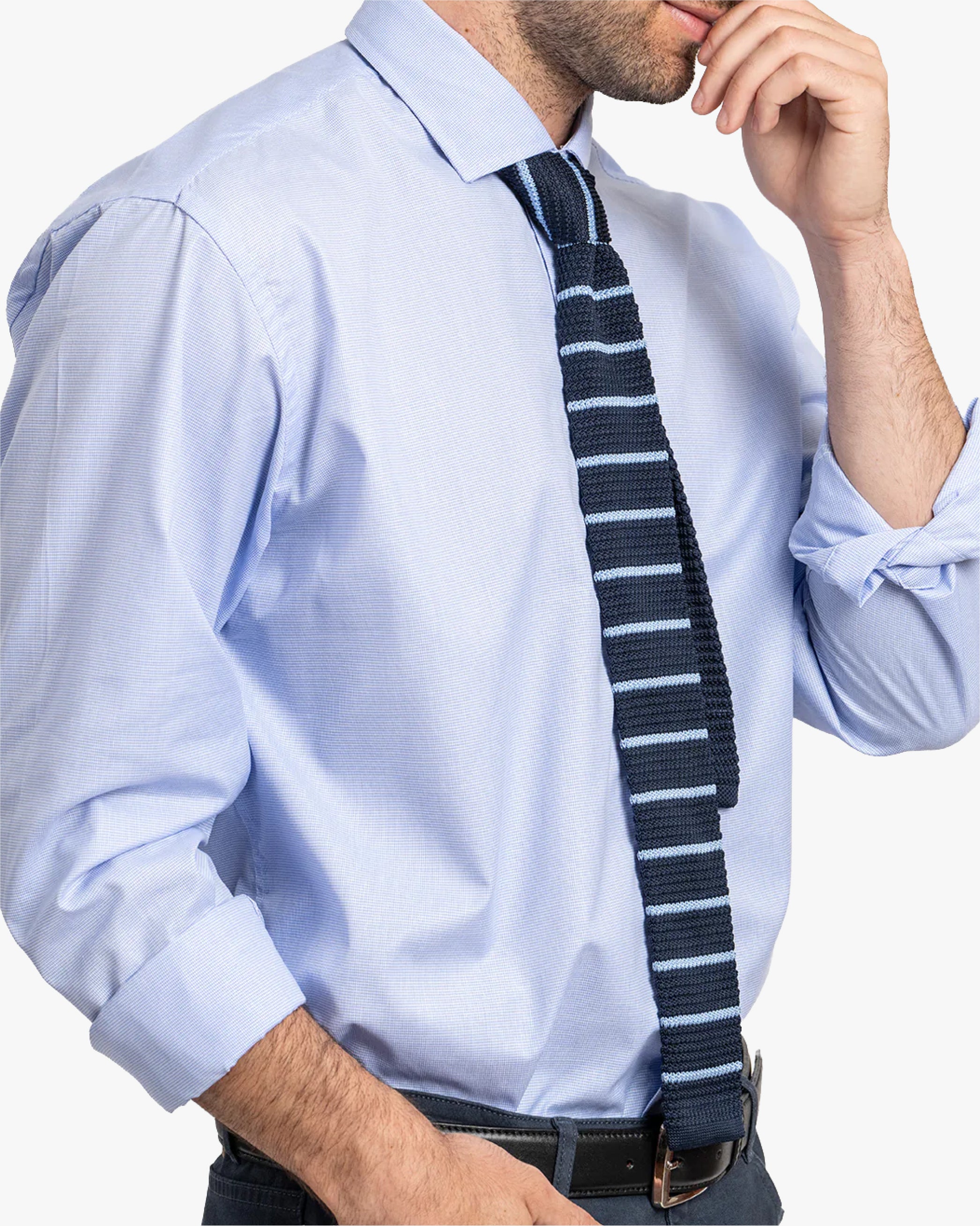 Camisa Vestir Cuadros Celeste