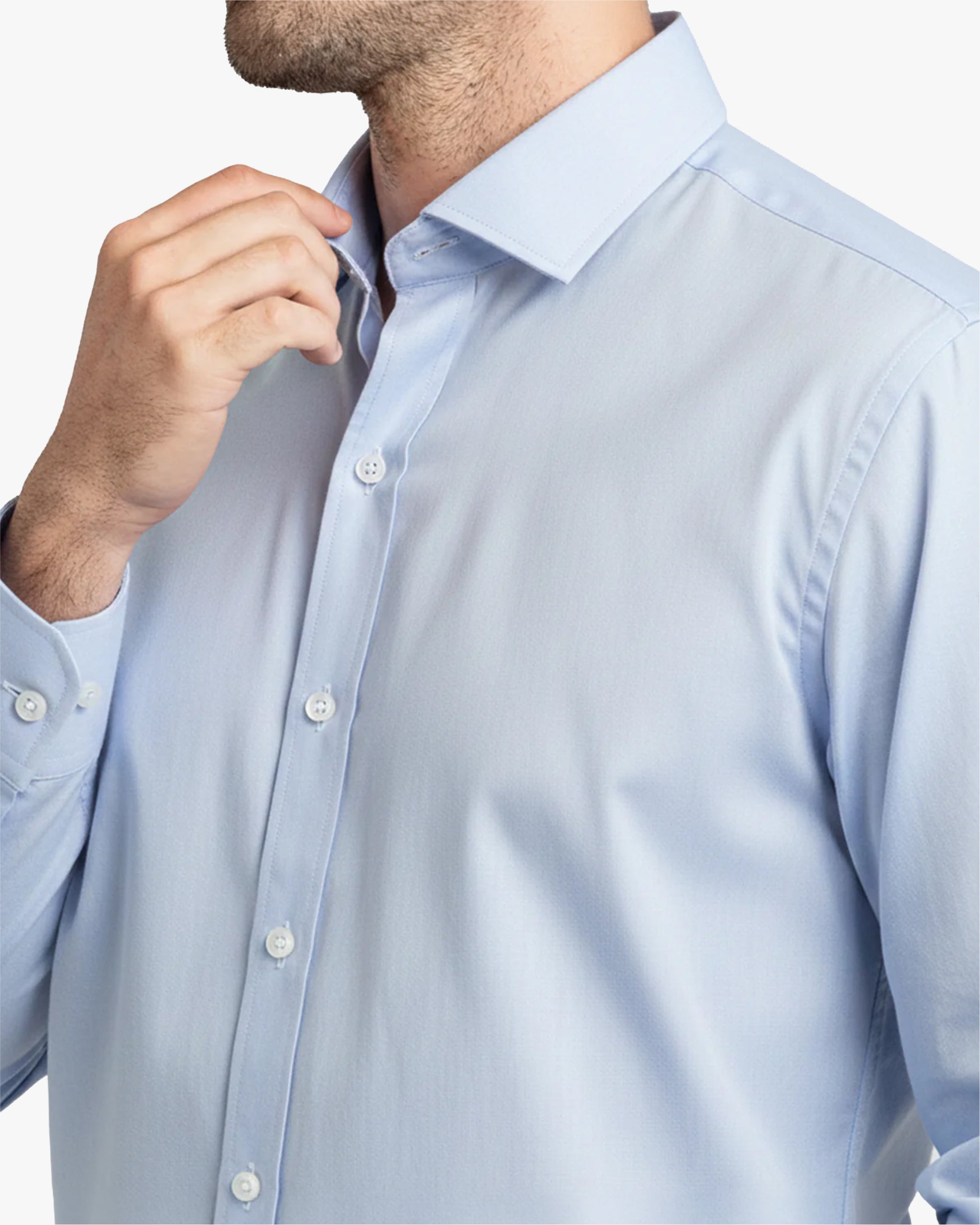 Camisa Vestir Liso Celeste