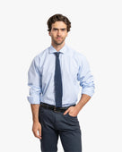 Camisa Vestir Líneas Celeste - Trauko