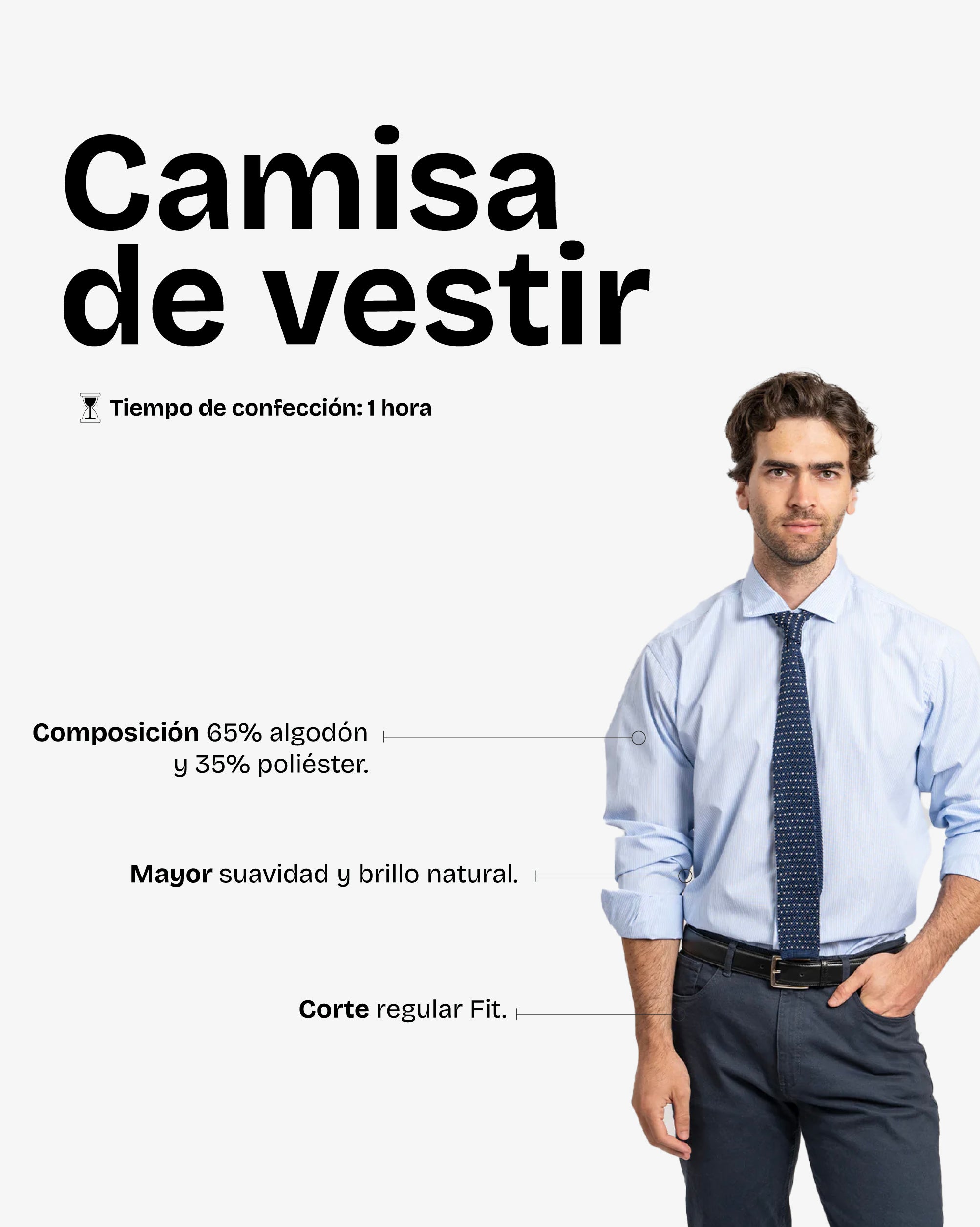 Camisa Vestir Líneas Celeste