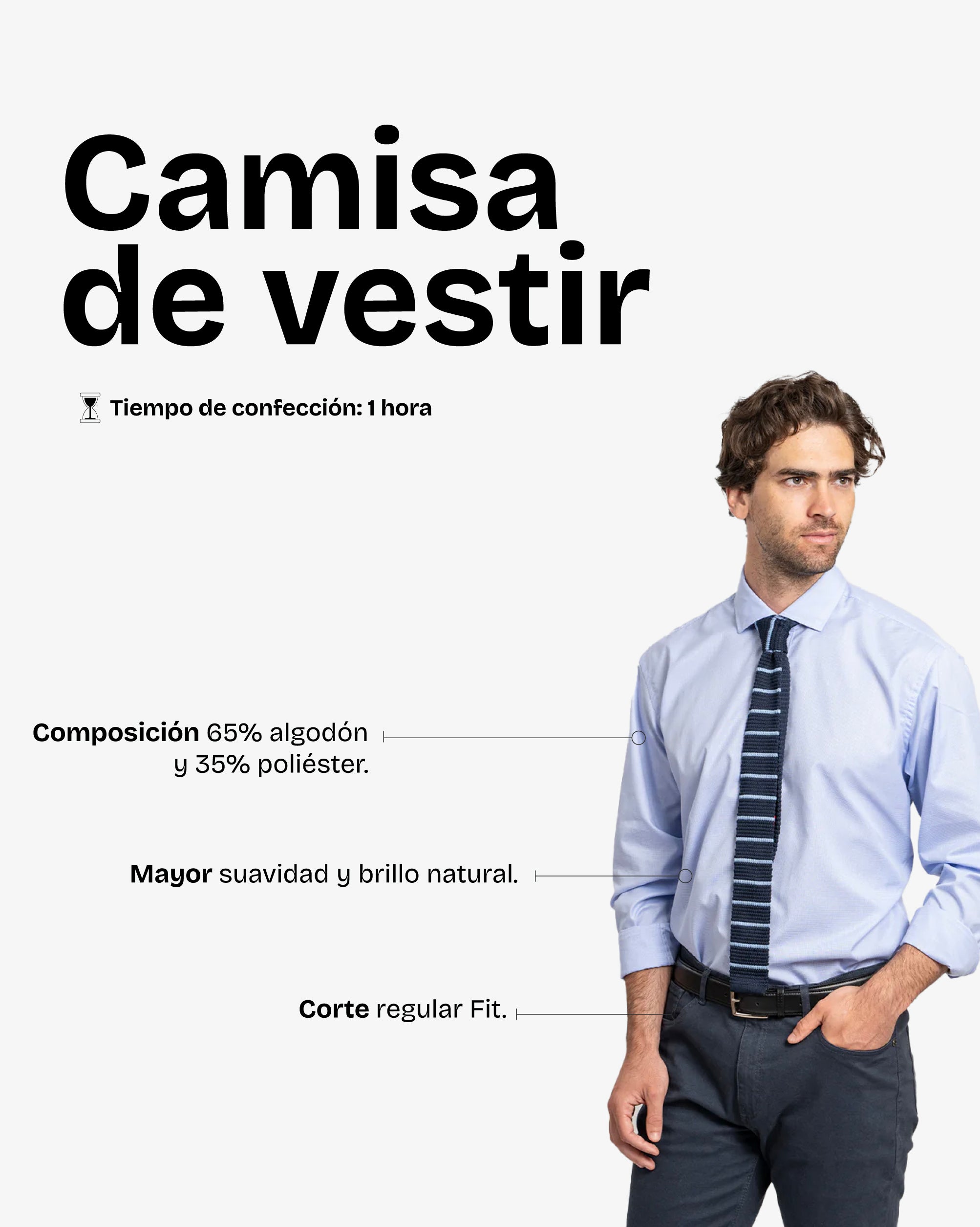 Camisa Vestir Cuadros Celeste