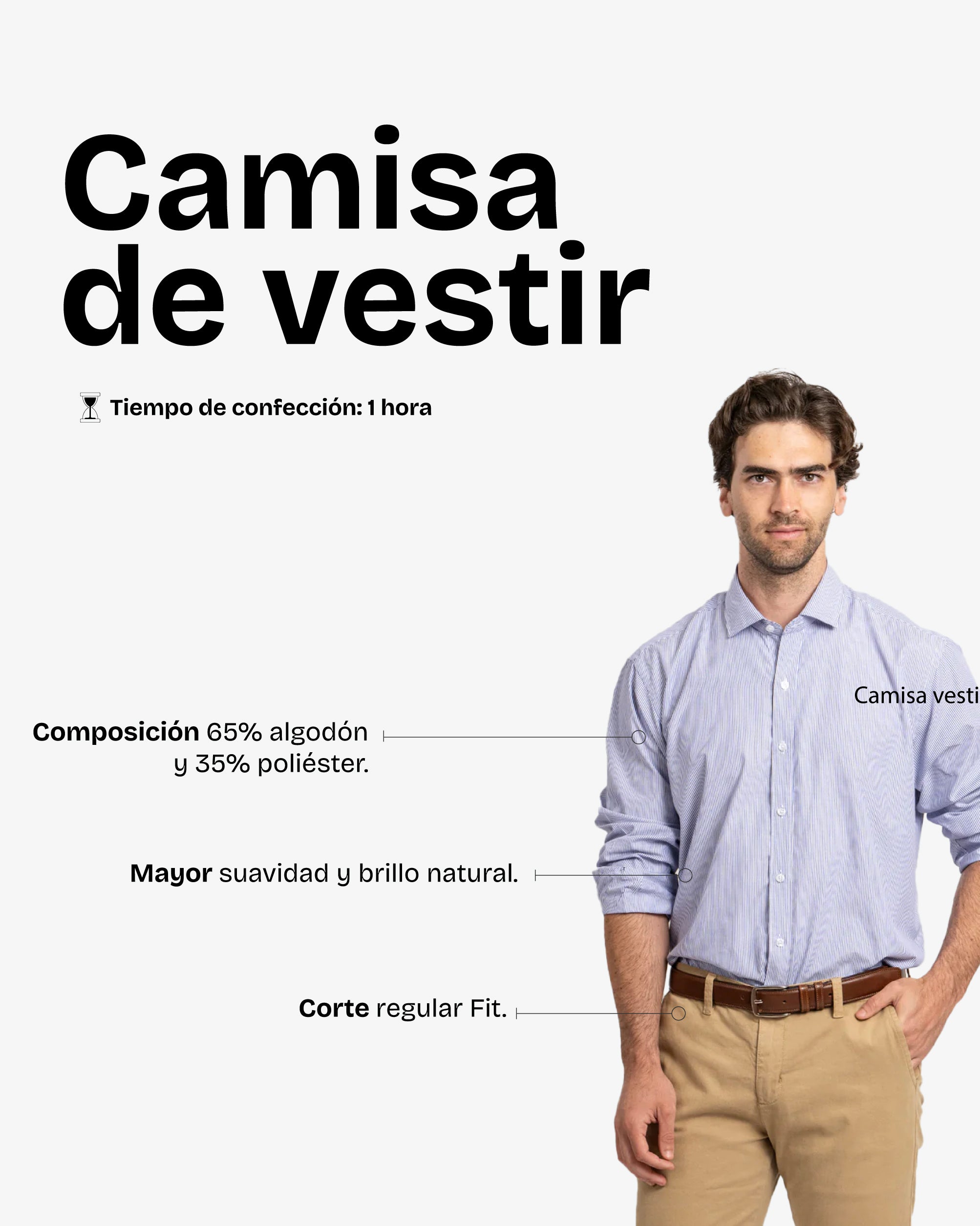 Camisa Vestir Líneas Azul