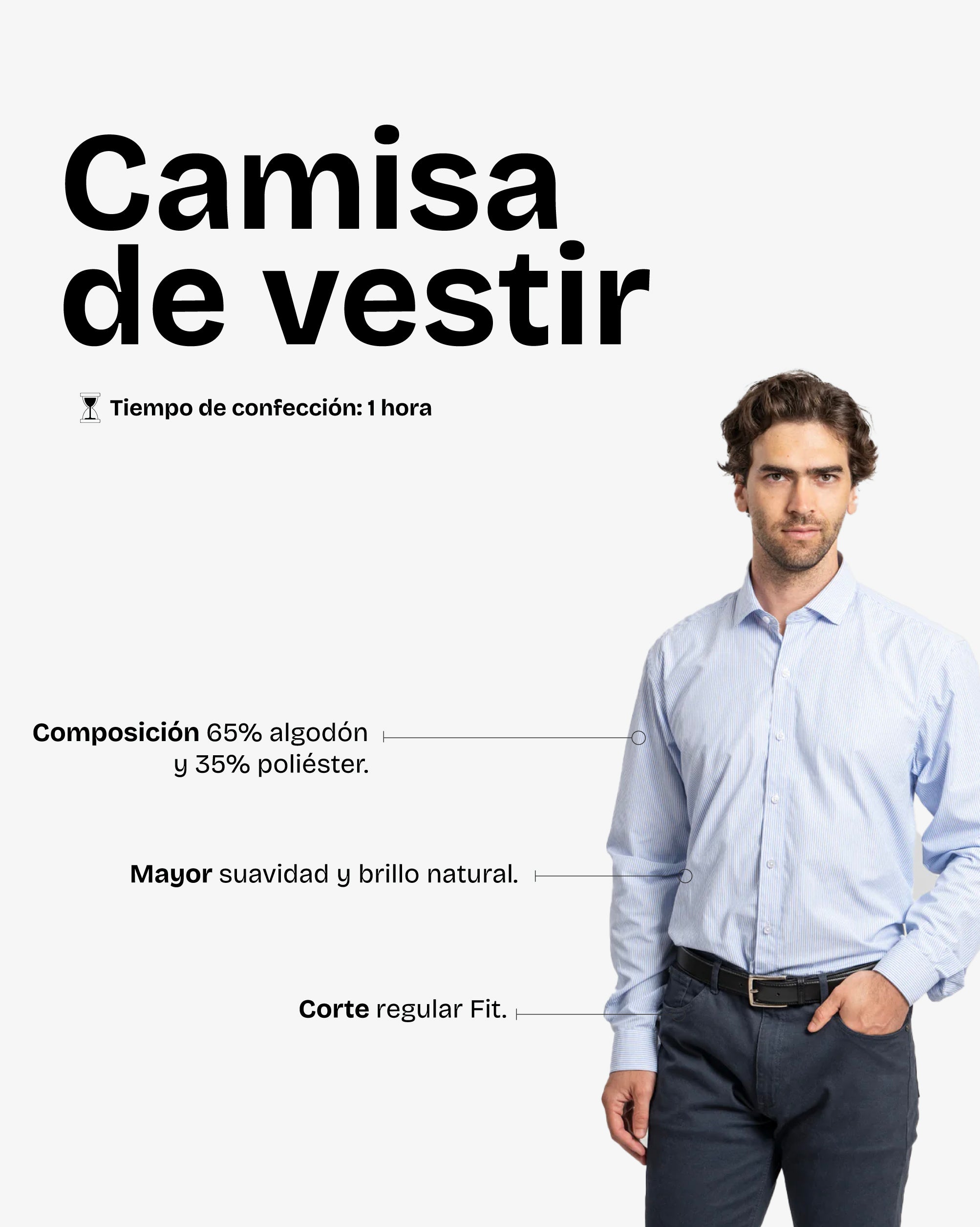 Camisa Vestir Rayas Celeste