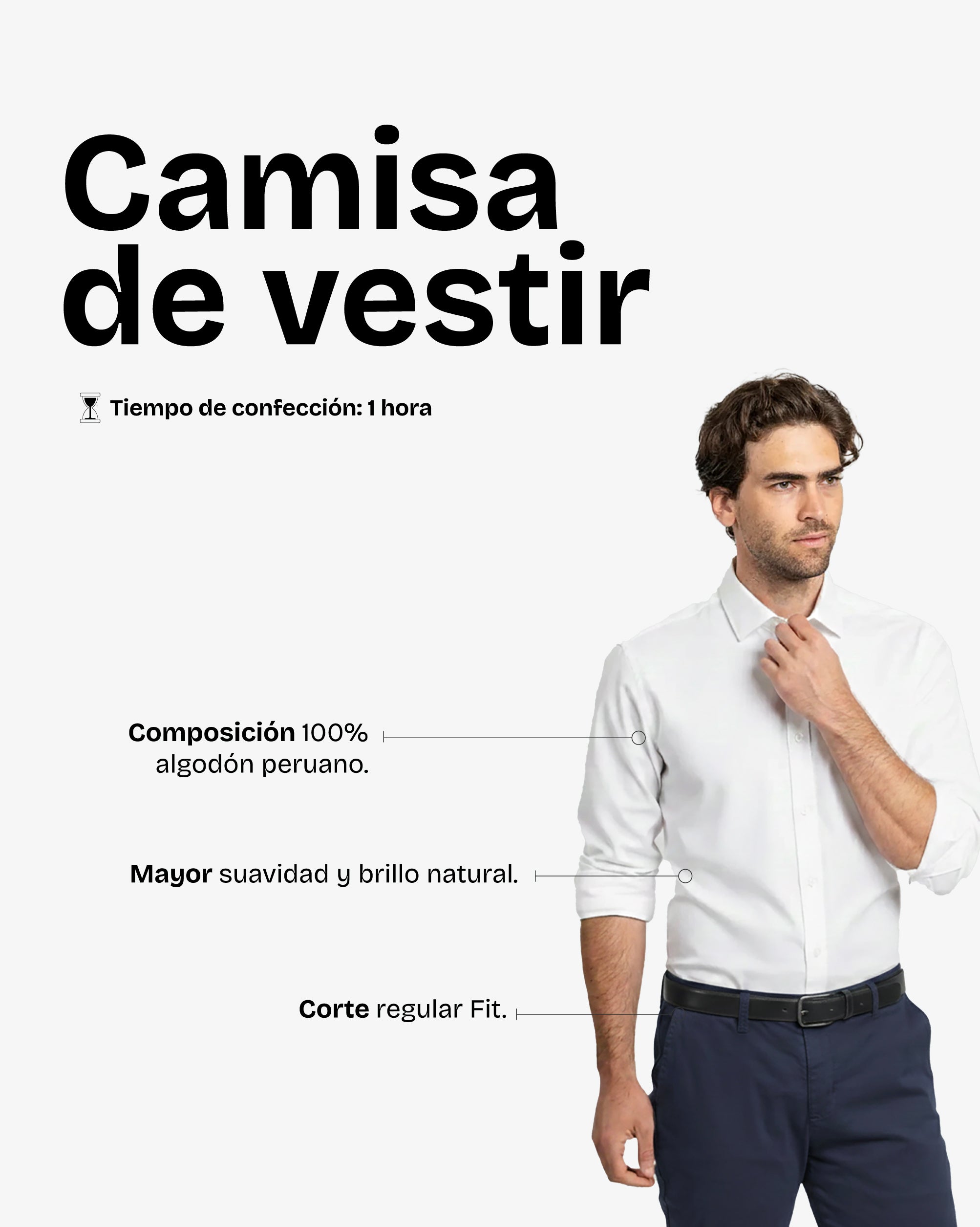 Camisa Vestir Liso Blanco