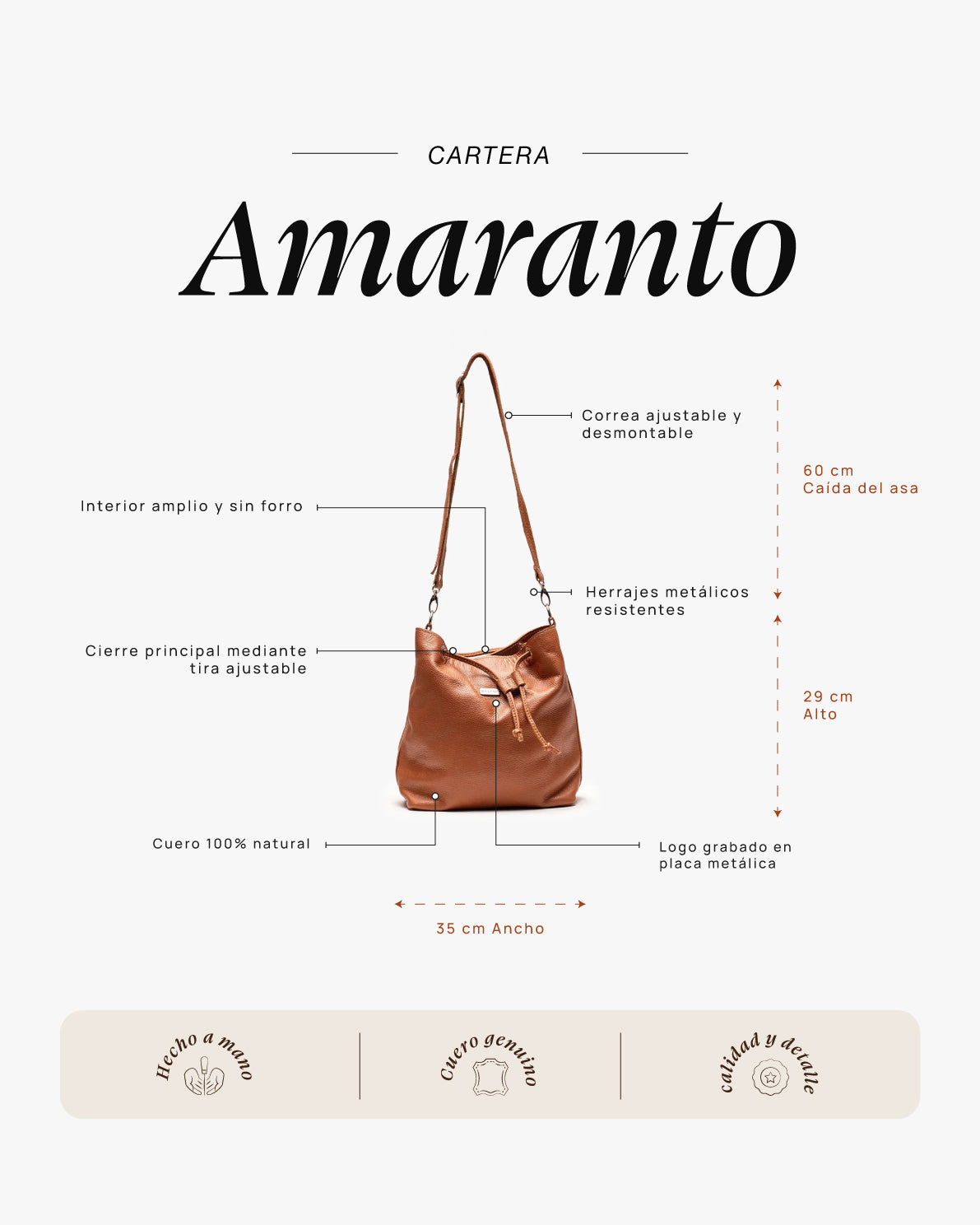 Cartera Amaranto Cognac - Galana