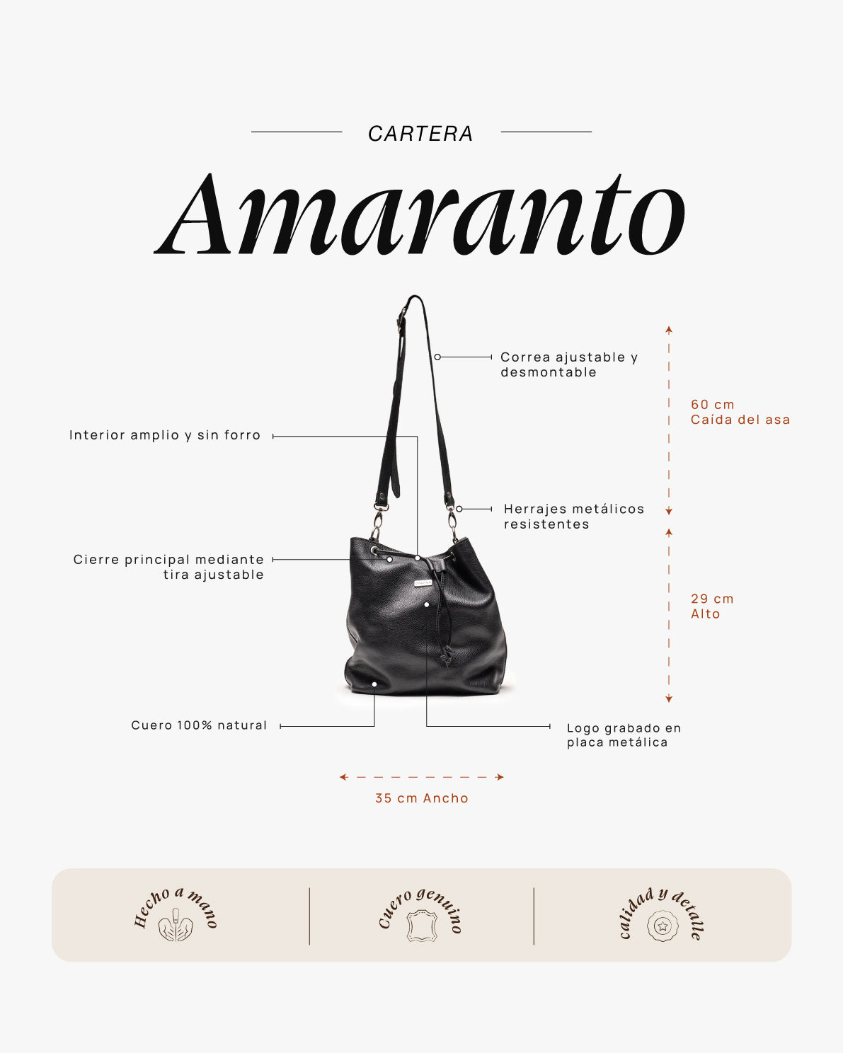 Cartera Amaranto Negro - Galana