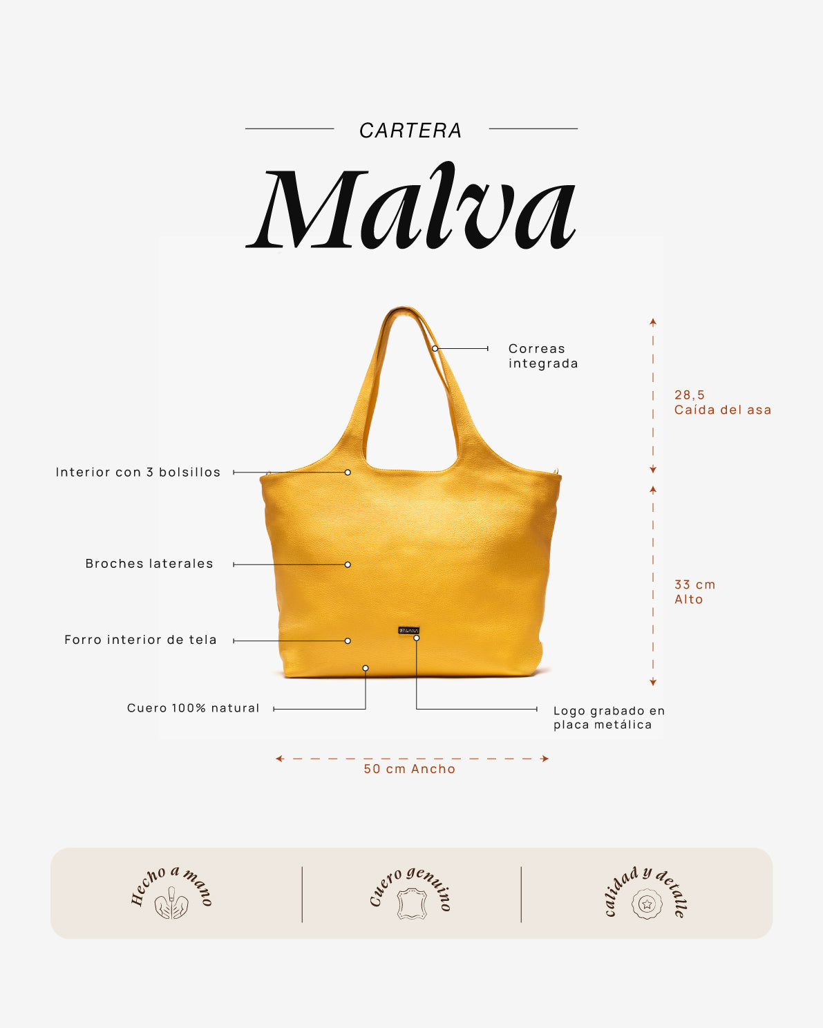 Cartera Malva Amarillo - Galana