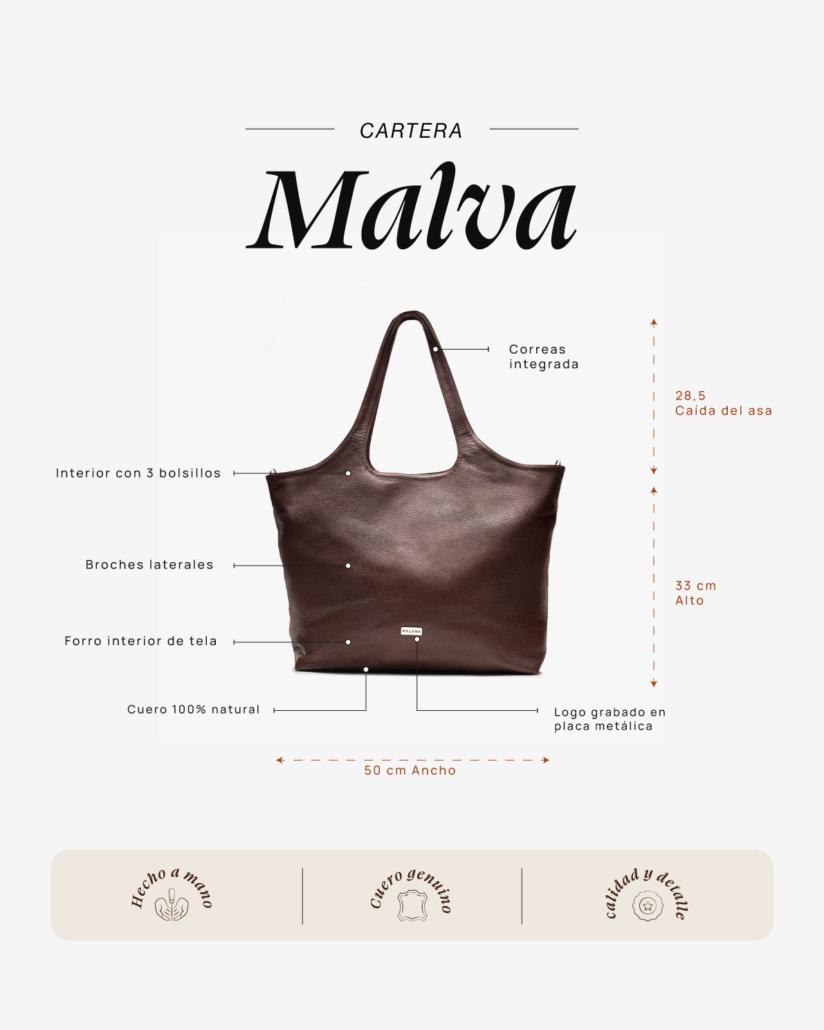 Cartera Malva Castaño - Galana