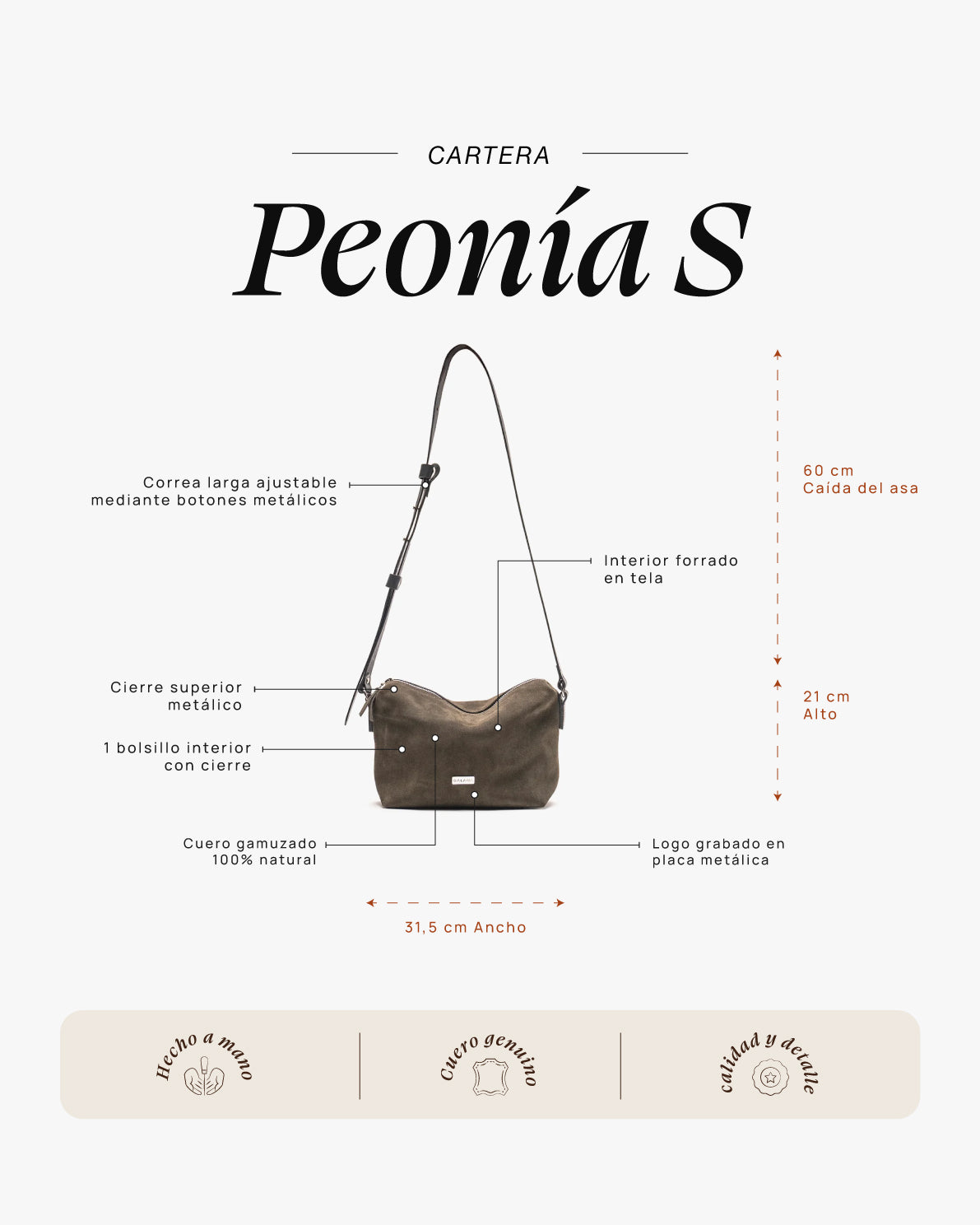 Cartera Peonía S Musgo - Galana