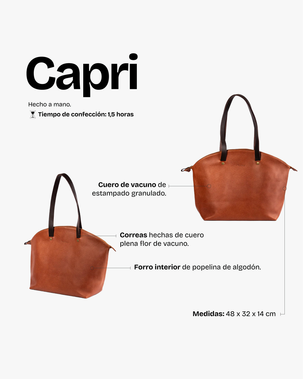 Cartera Capri  Cognac - Trauko