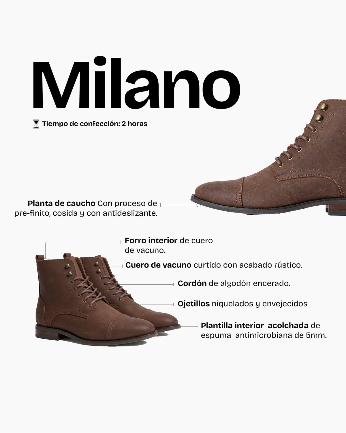 Botín Hombre Milano Chocolate - Trauko