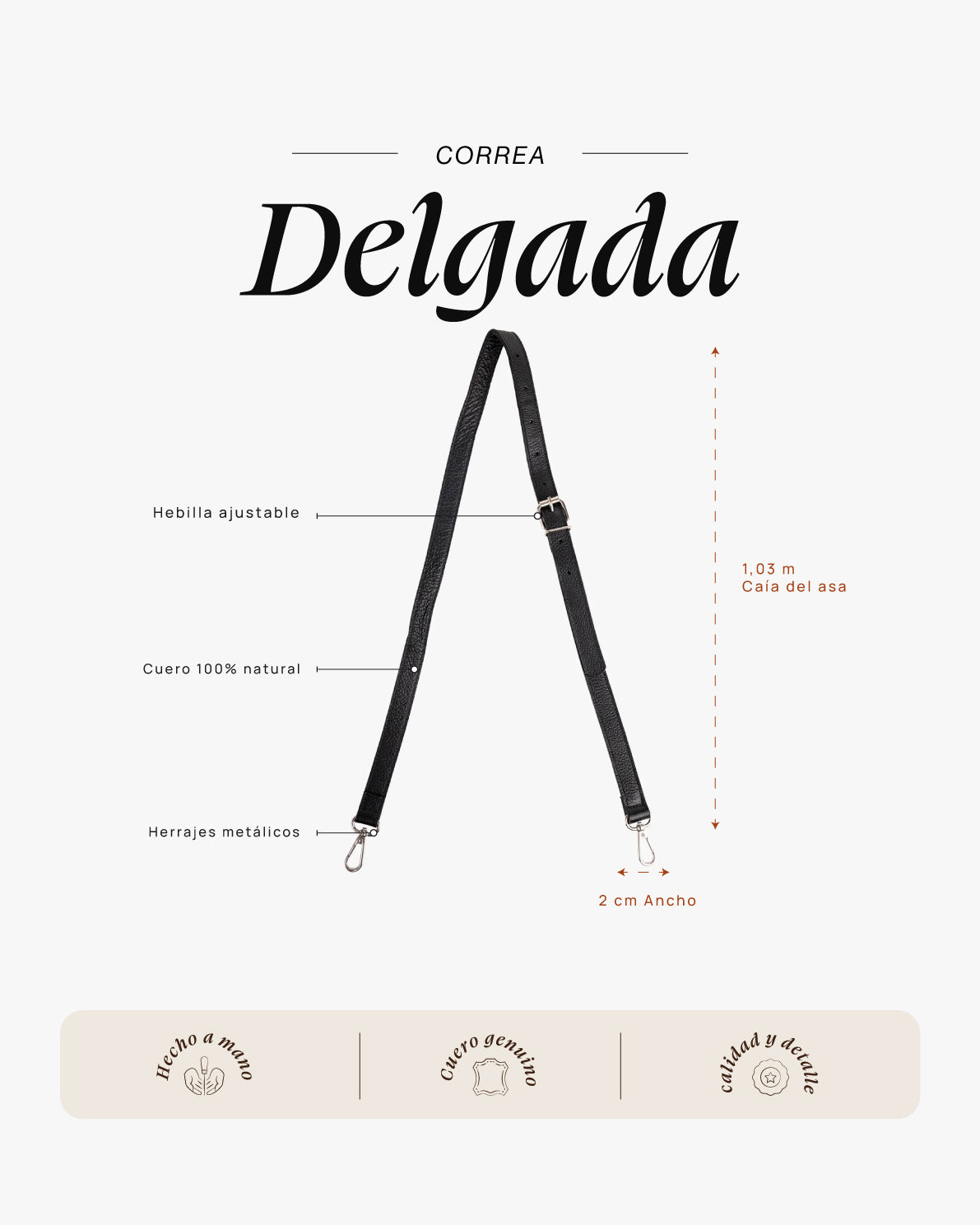 Correa Delgada Negro - Galana