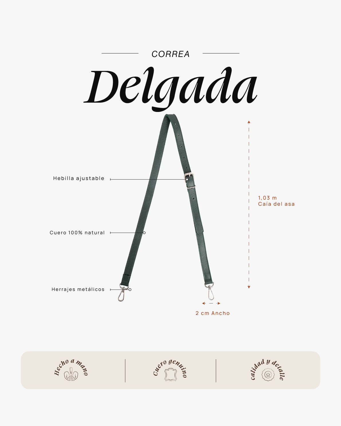 Correa Delgada Turquesa - Galana