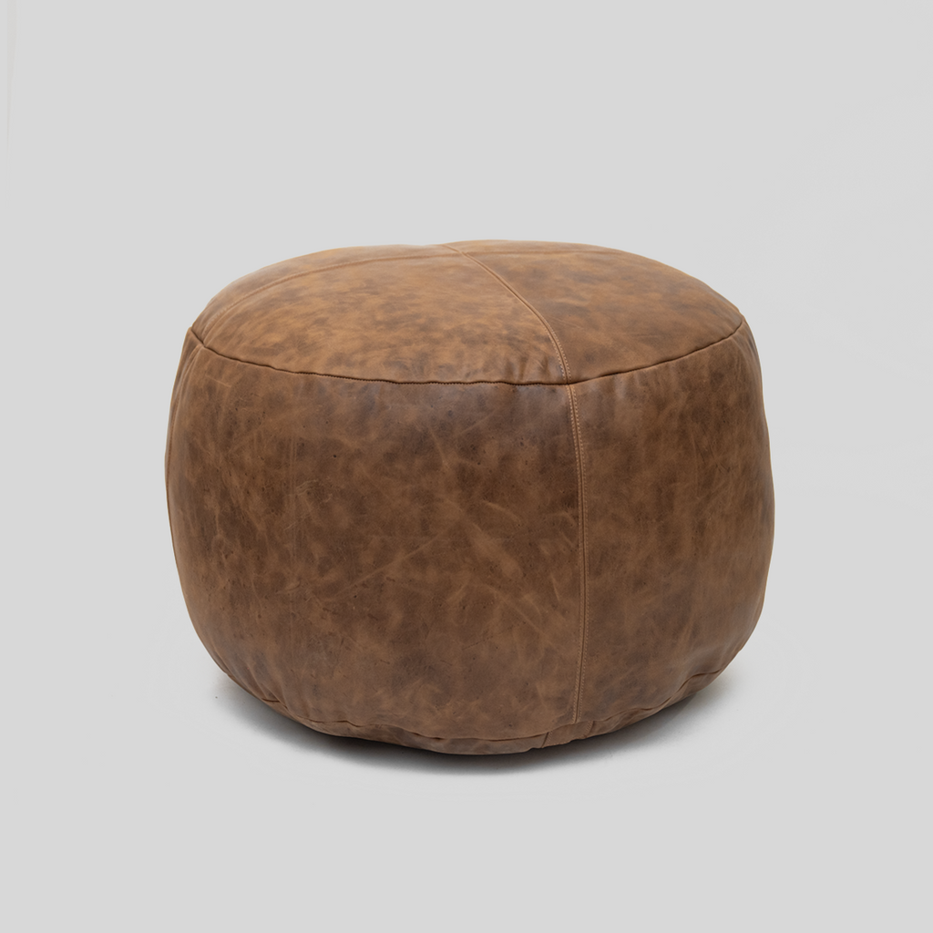 Puff de cuero Café