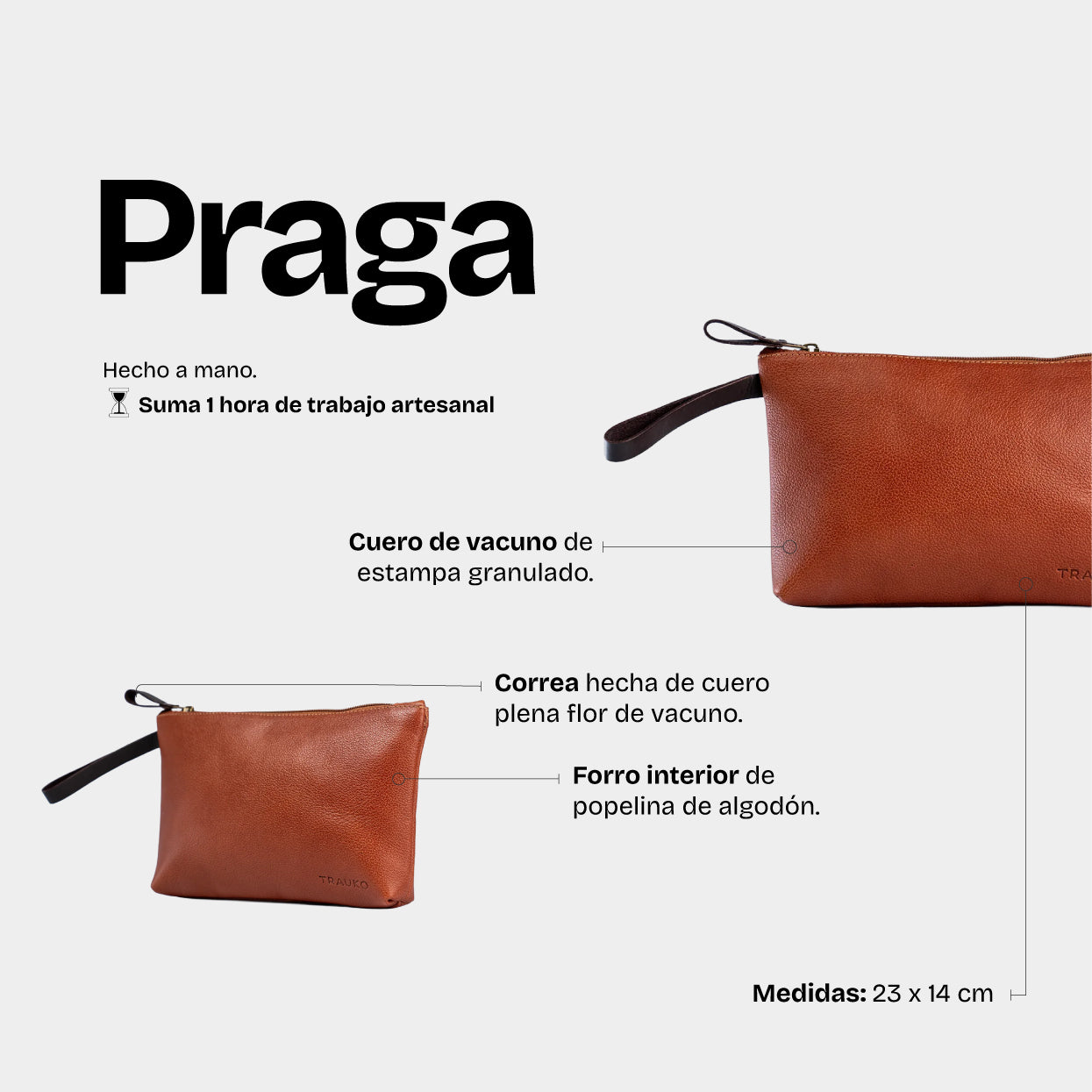 Neceser Praga Cognac - Trauko