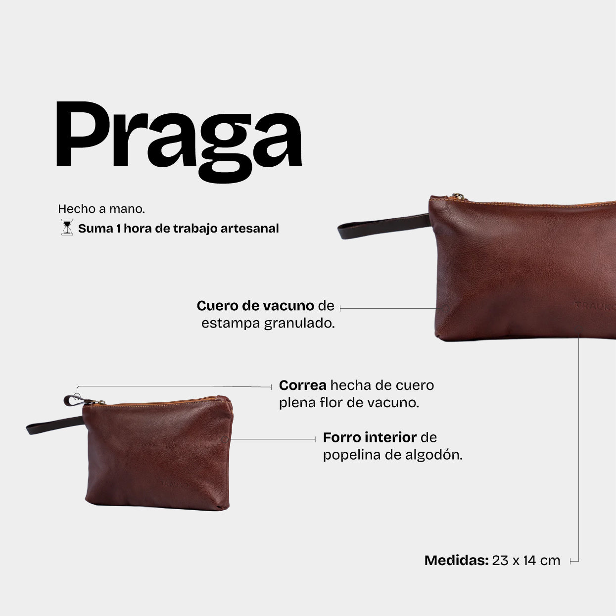 Neceser Praga Castaño - Trauko