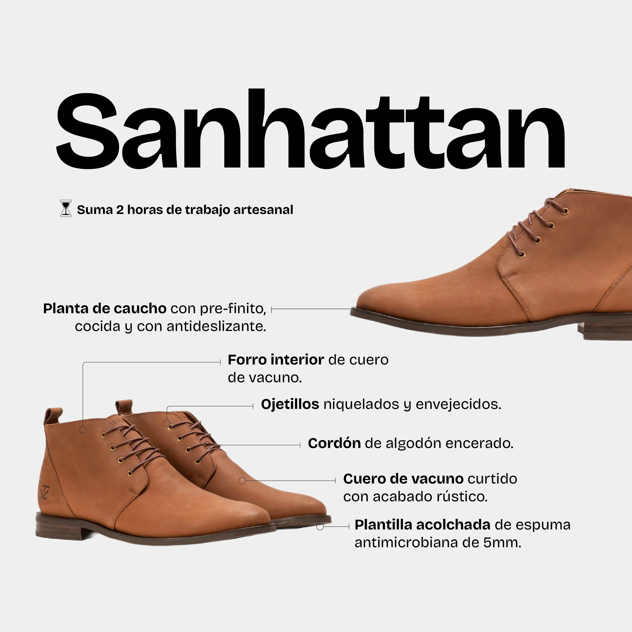 Botín Hombre Sanhattan Moca - Trauko