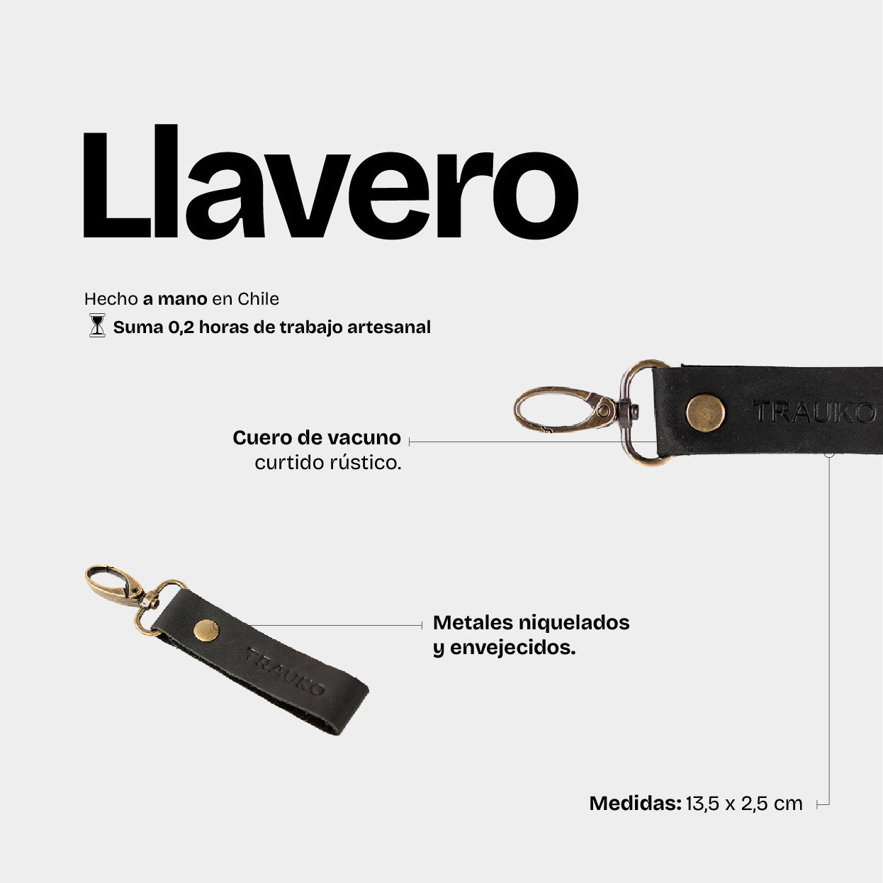 Llavero de Cuero Negro