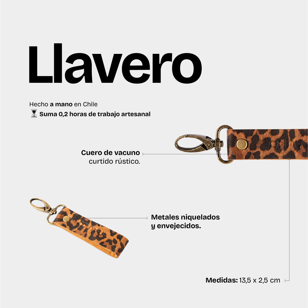Llavero de Cuero Animal Print