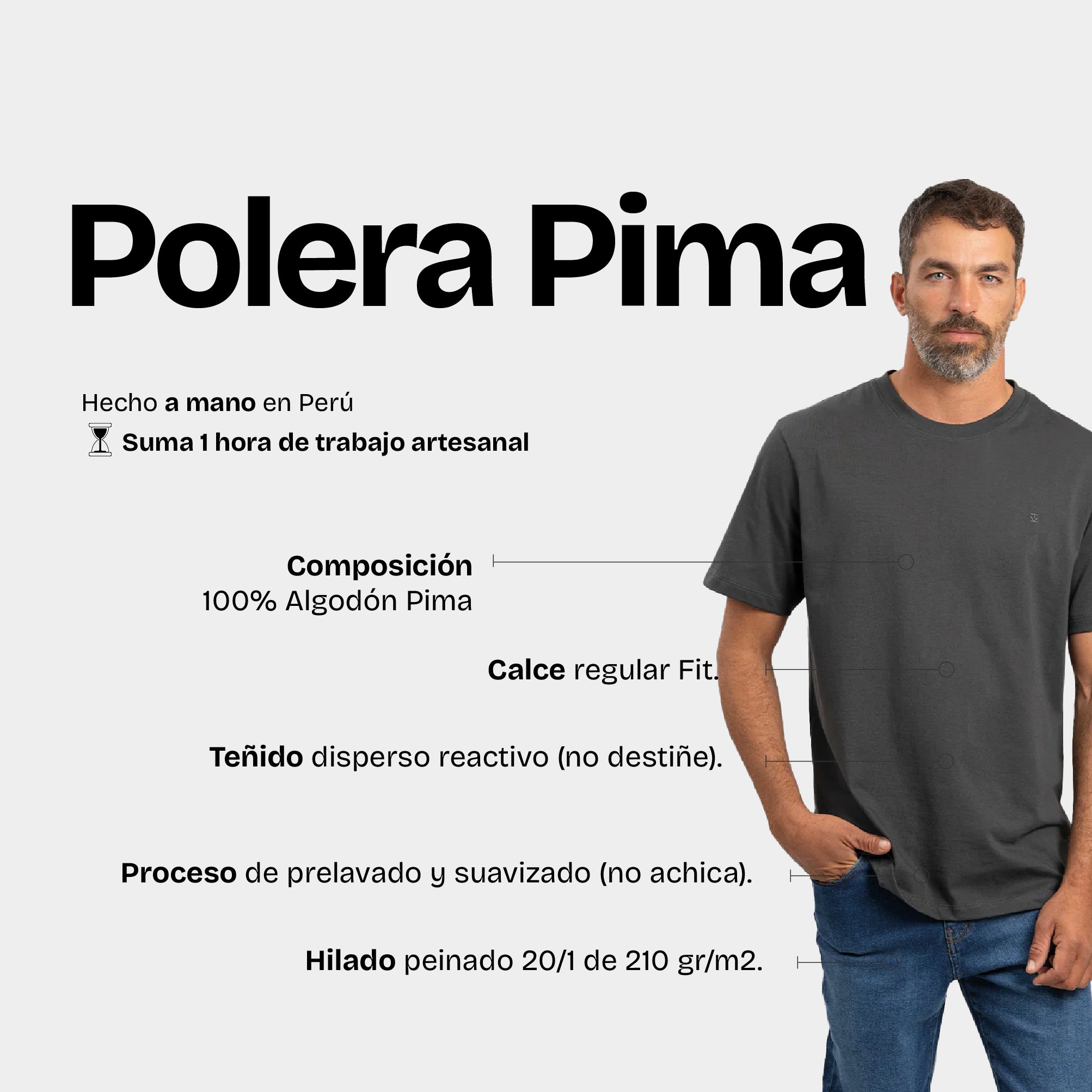 Polera Pima Gris