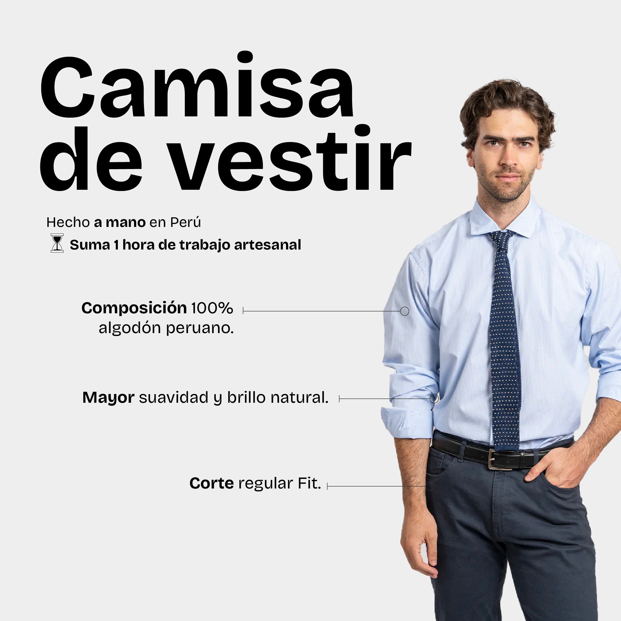 Camisa Vestir Líneas Celeste
