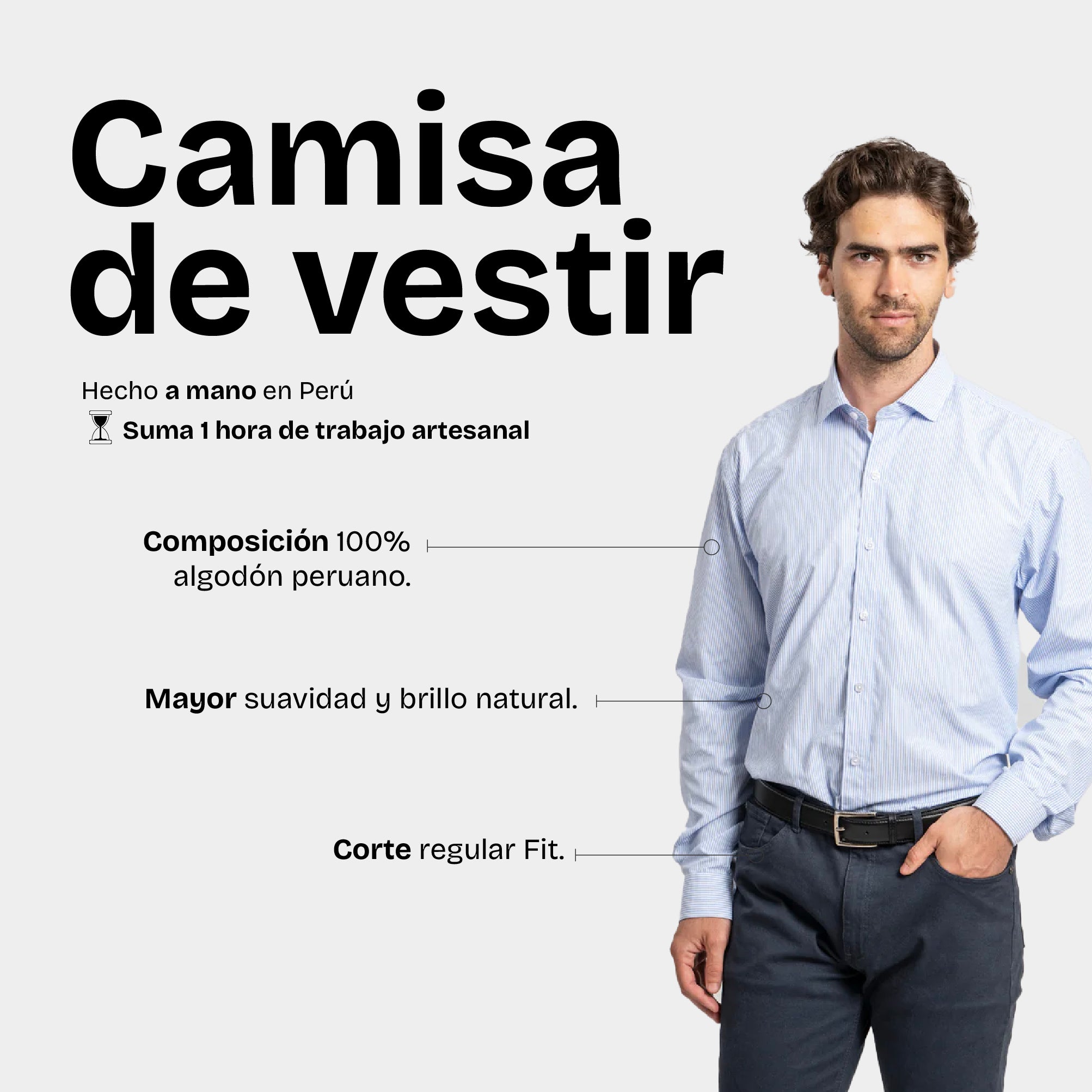Camisa Vestir Rayas Celeste