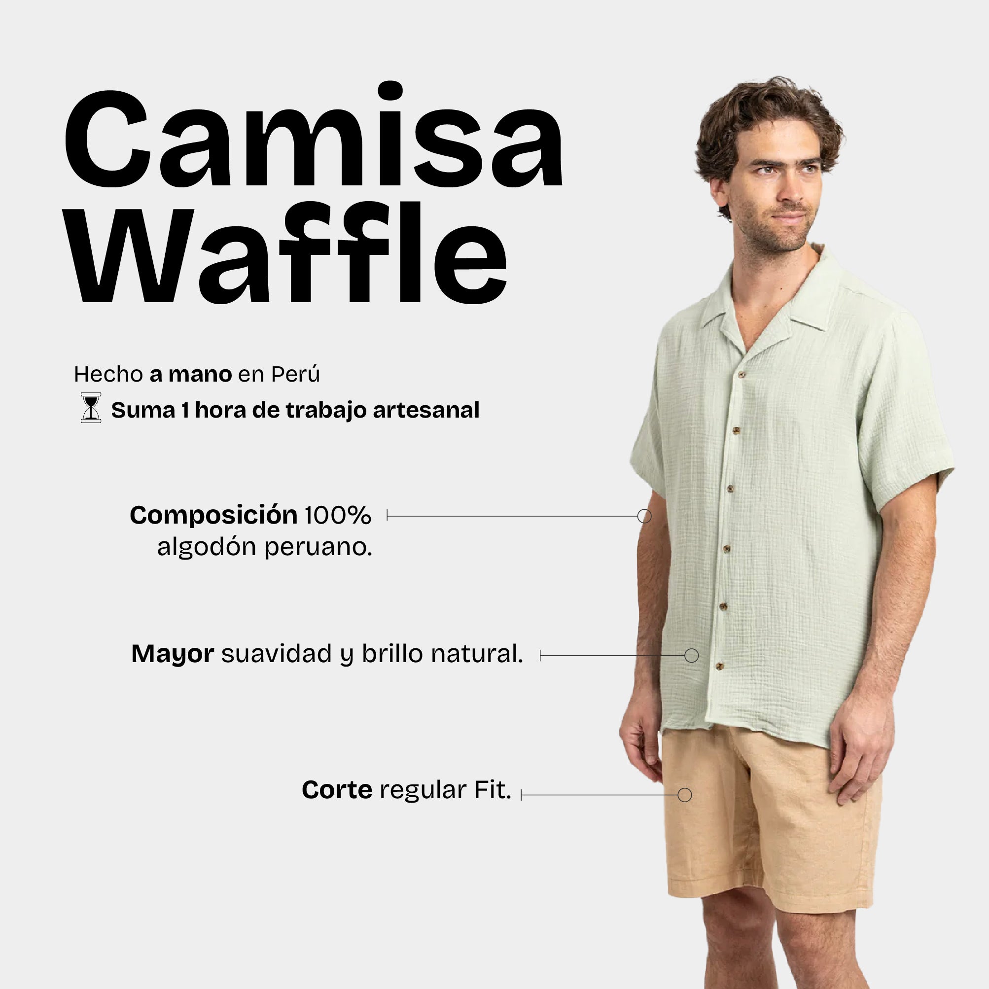 Camisa Waffler Corta Pistacho