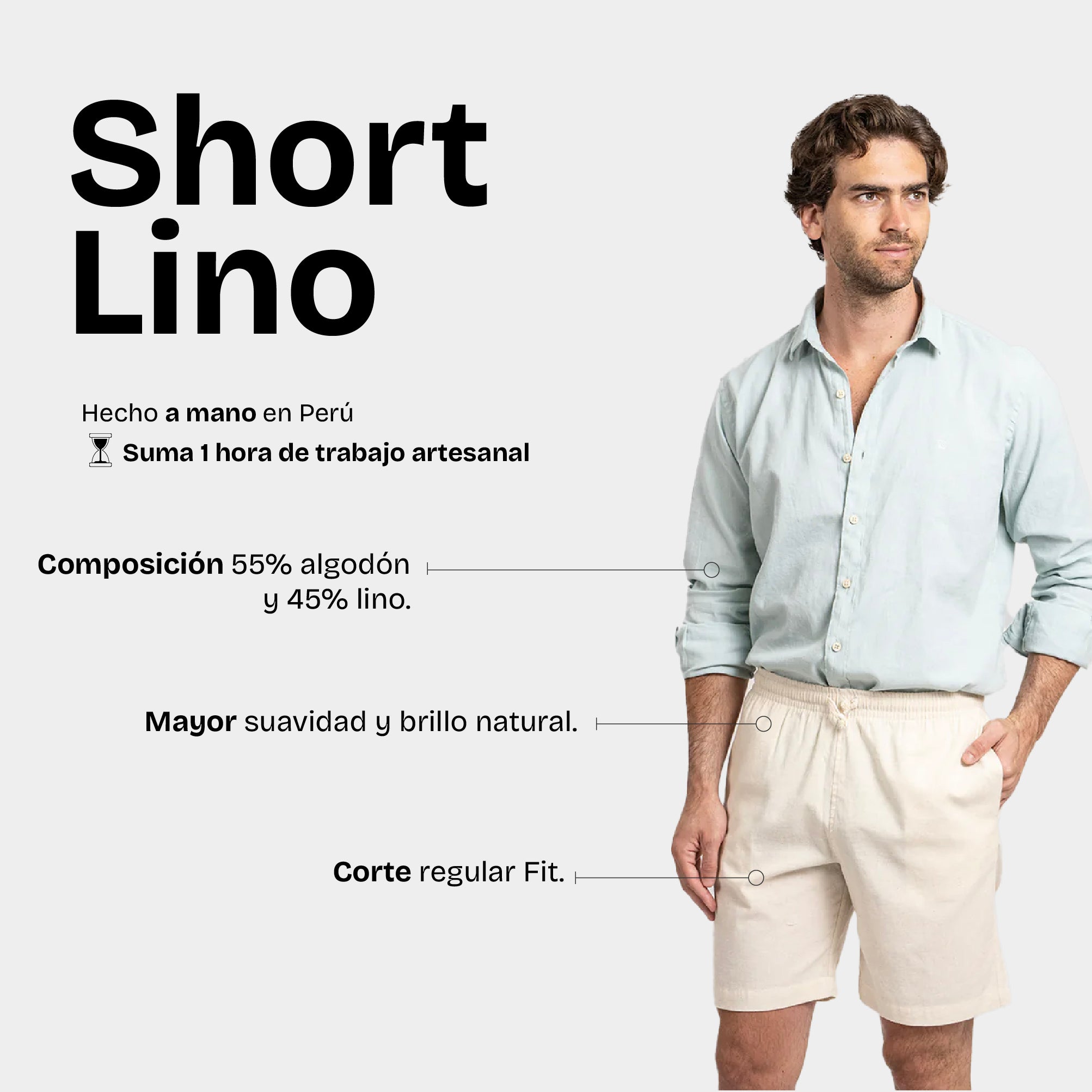 Short Lino Crema