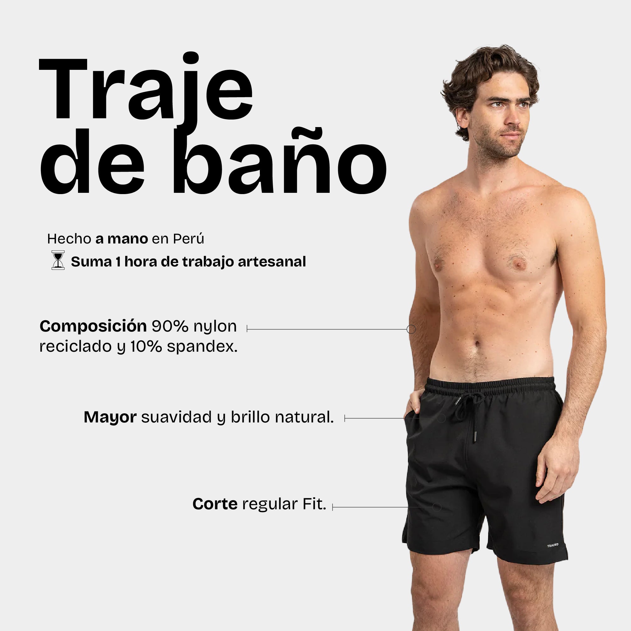 Traje de Baño Liso Negro