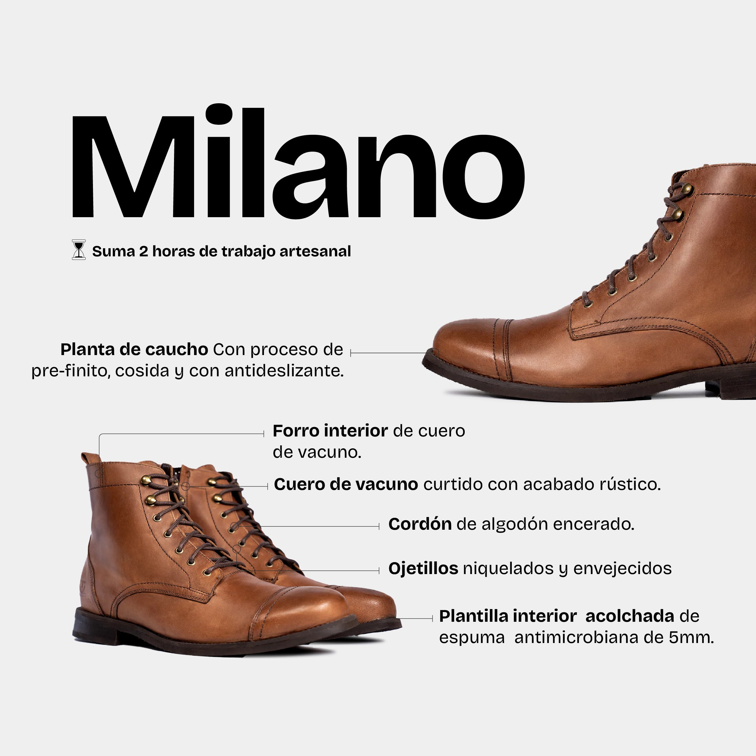Botín Hombre Milano Camel