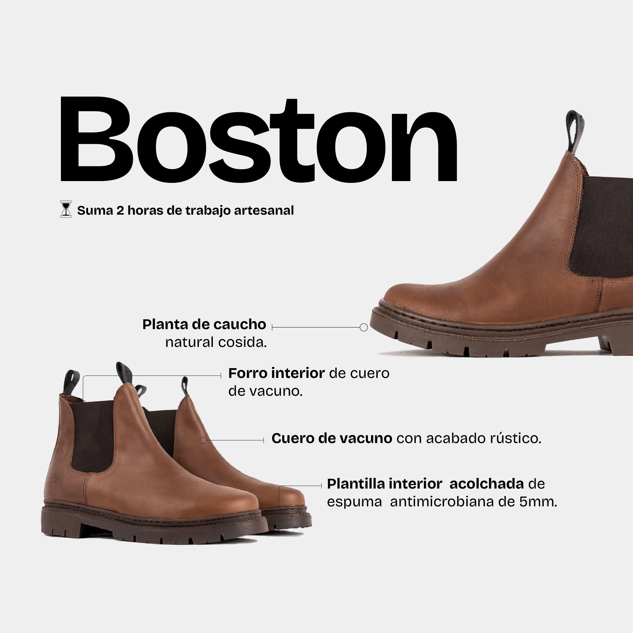 Botín Hombre Boston Moca