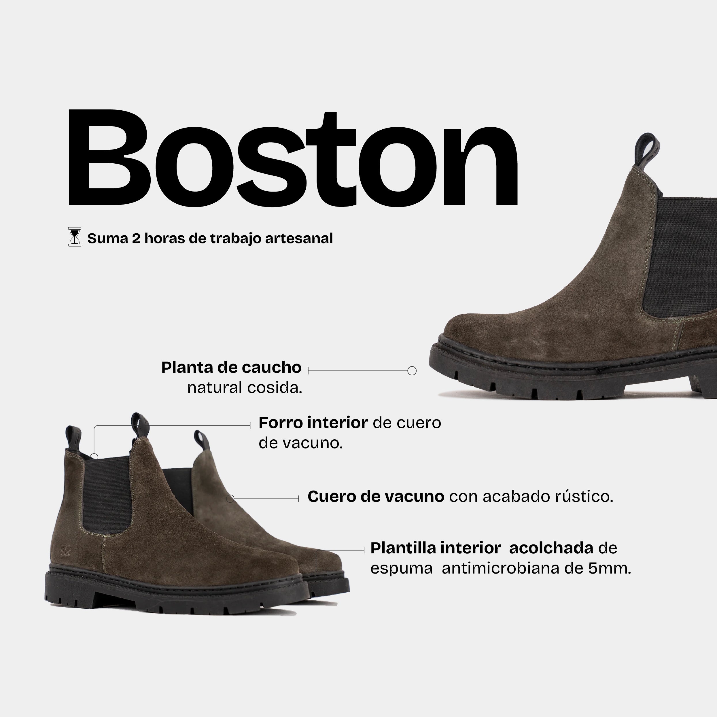 Botín Hombre Boston Musgo