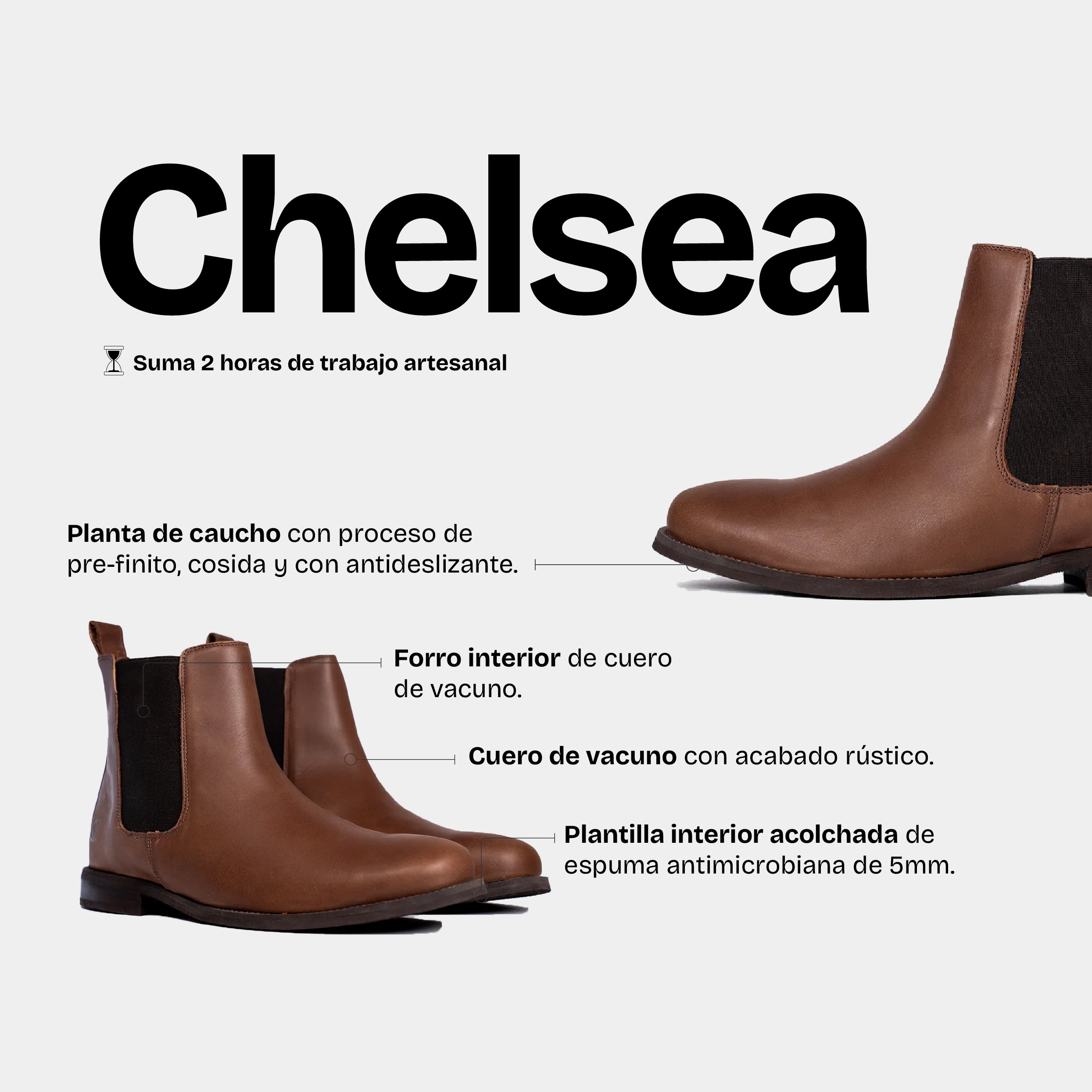 Botín Hombre Chelsea Moca