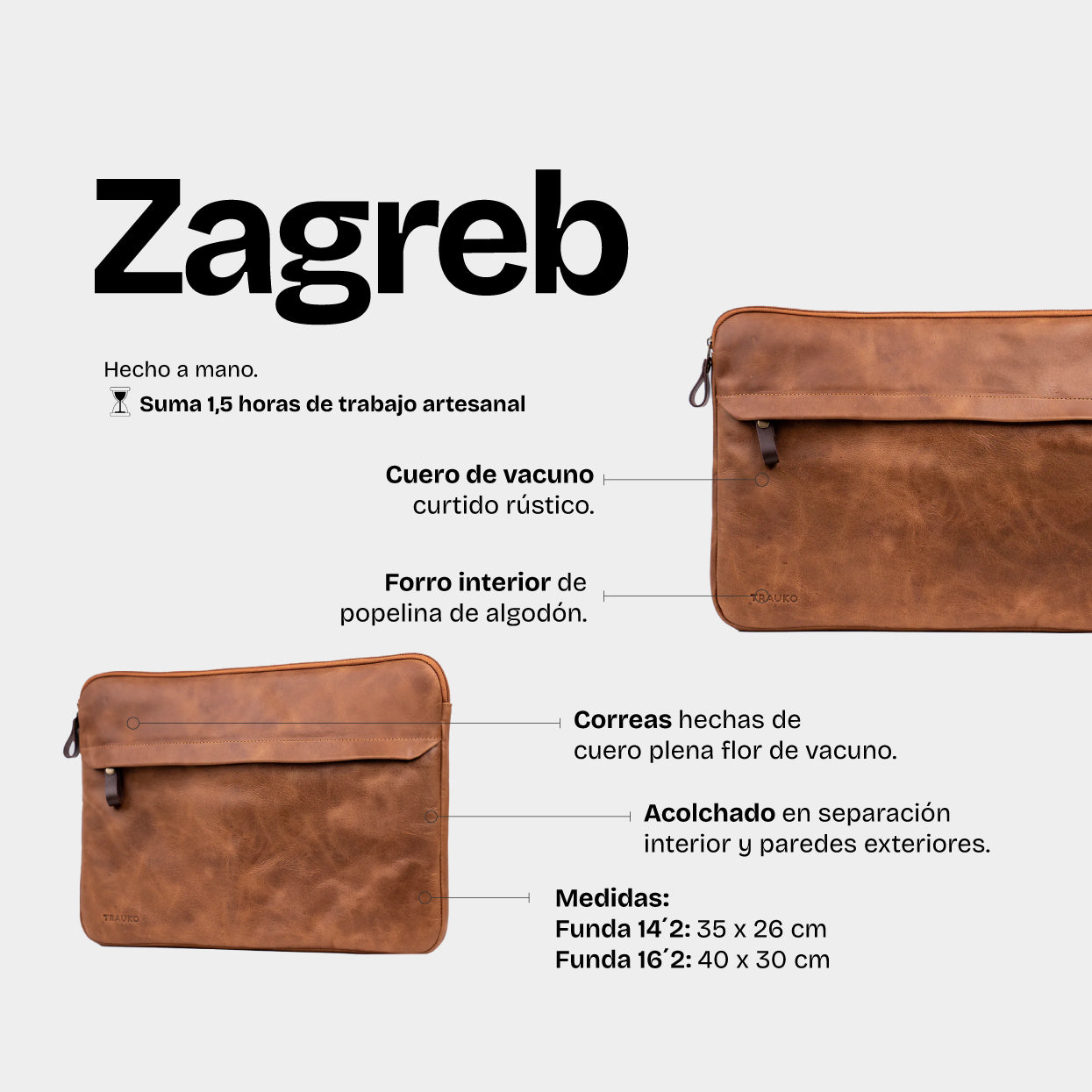 Funda Notebook Zagreb Moca - Trauko