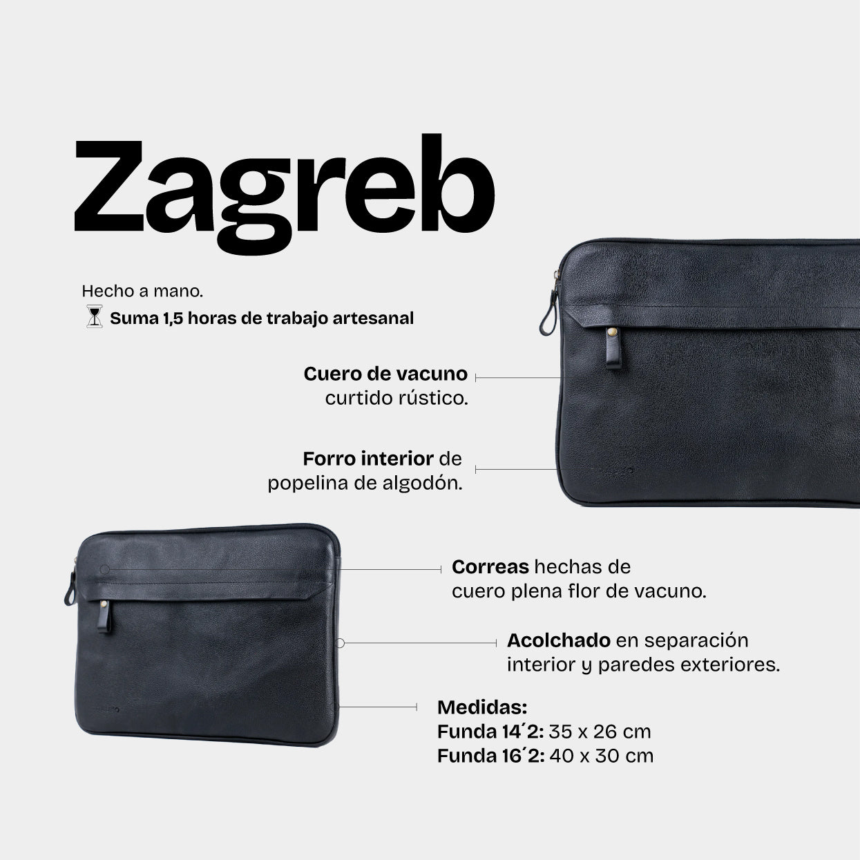 Funda Notebook Zagreb Negro - Trauko