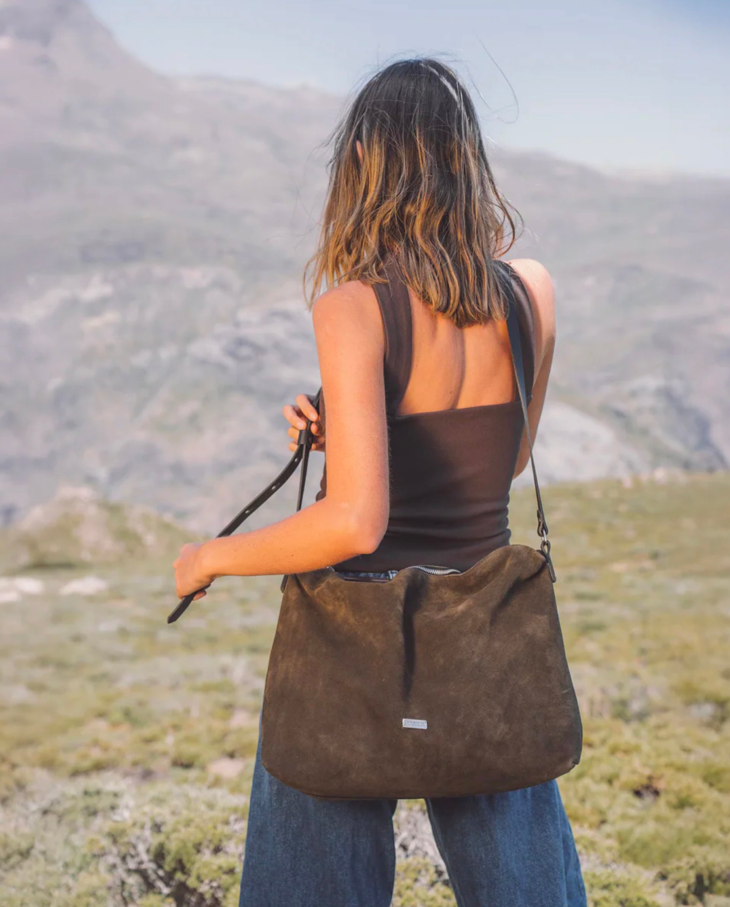 Cartera Peonía L Musgo - Galana