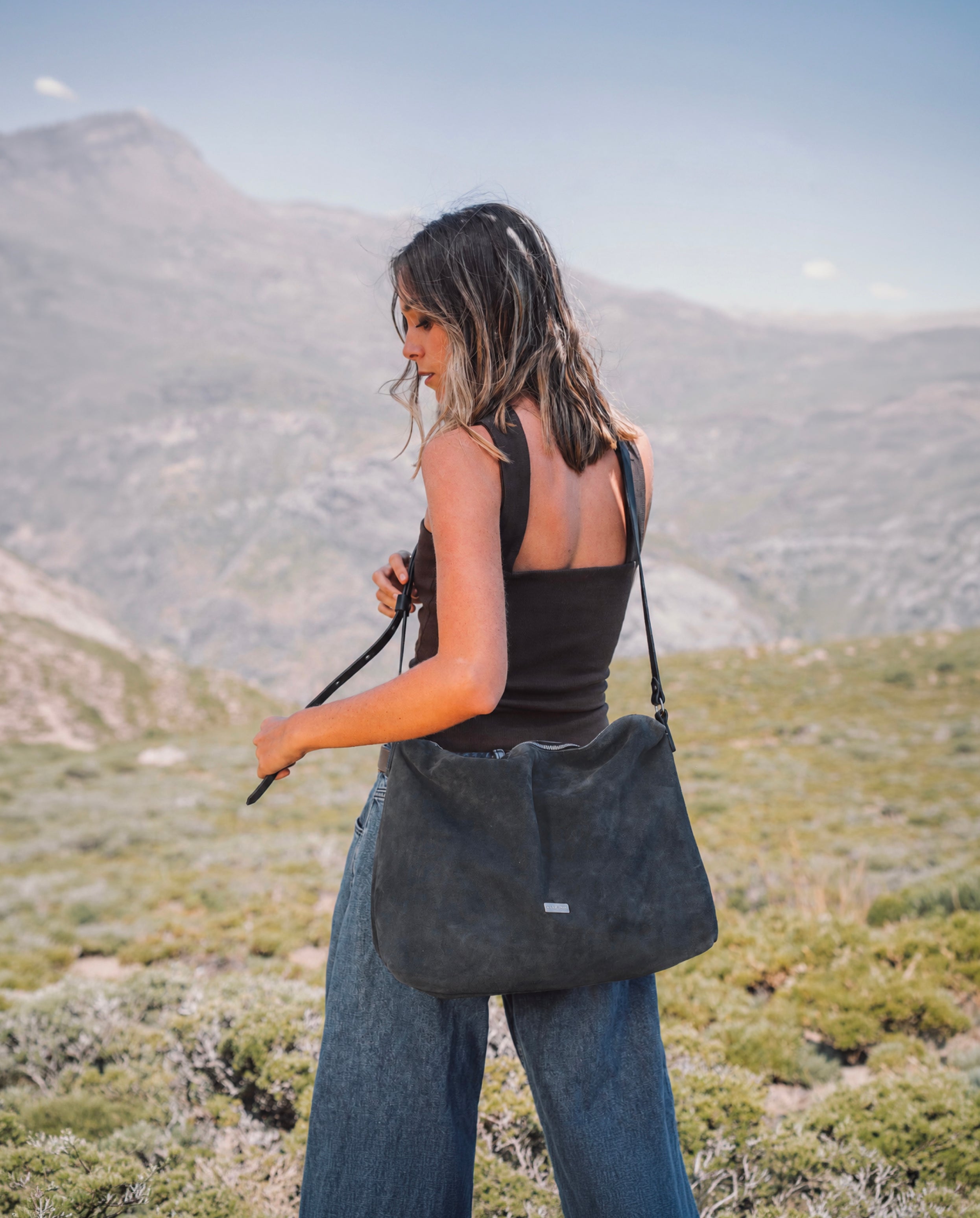 Cartera Peonía L Plomo - Galana