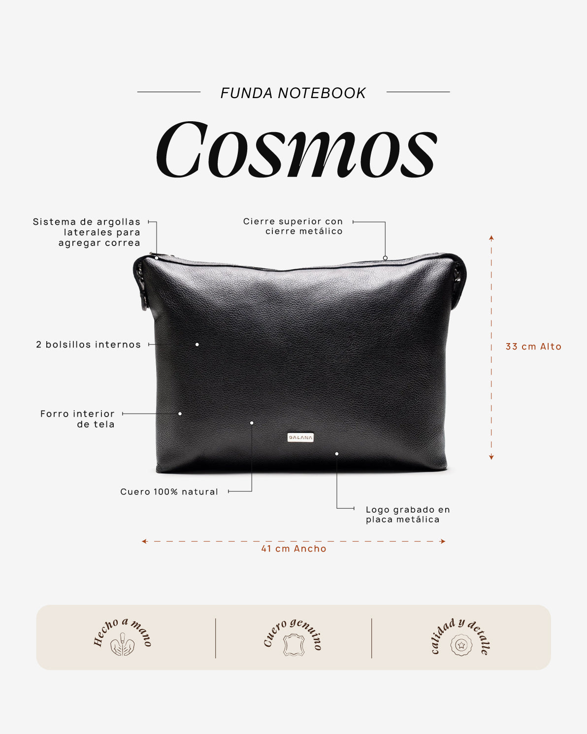 Funda Notebook Cosmos Negro - Galana