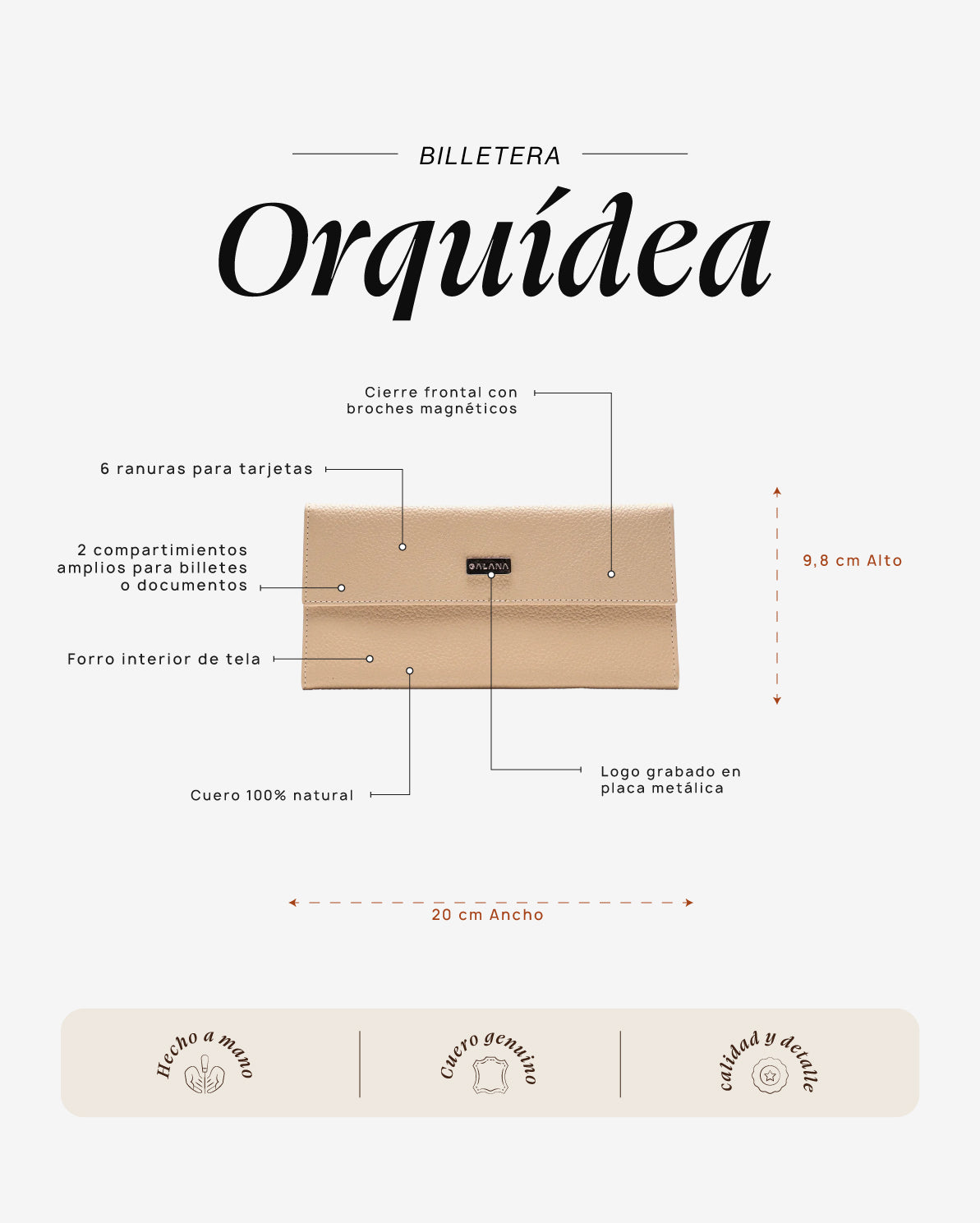 Billetera Orquídea Crudo - Galana